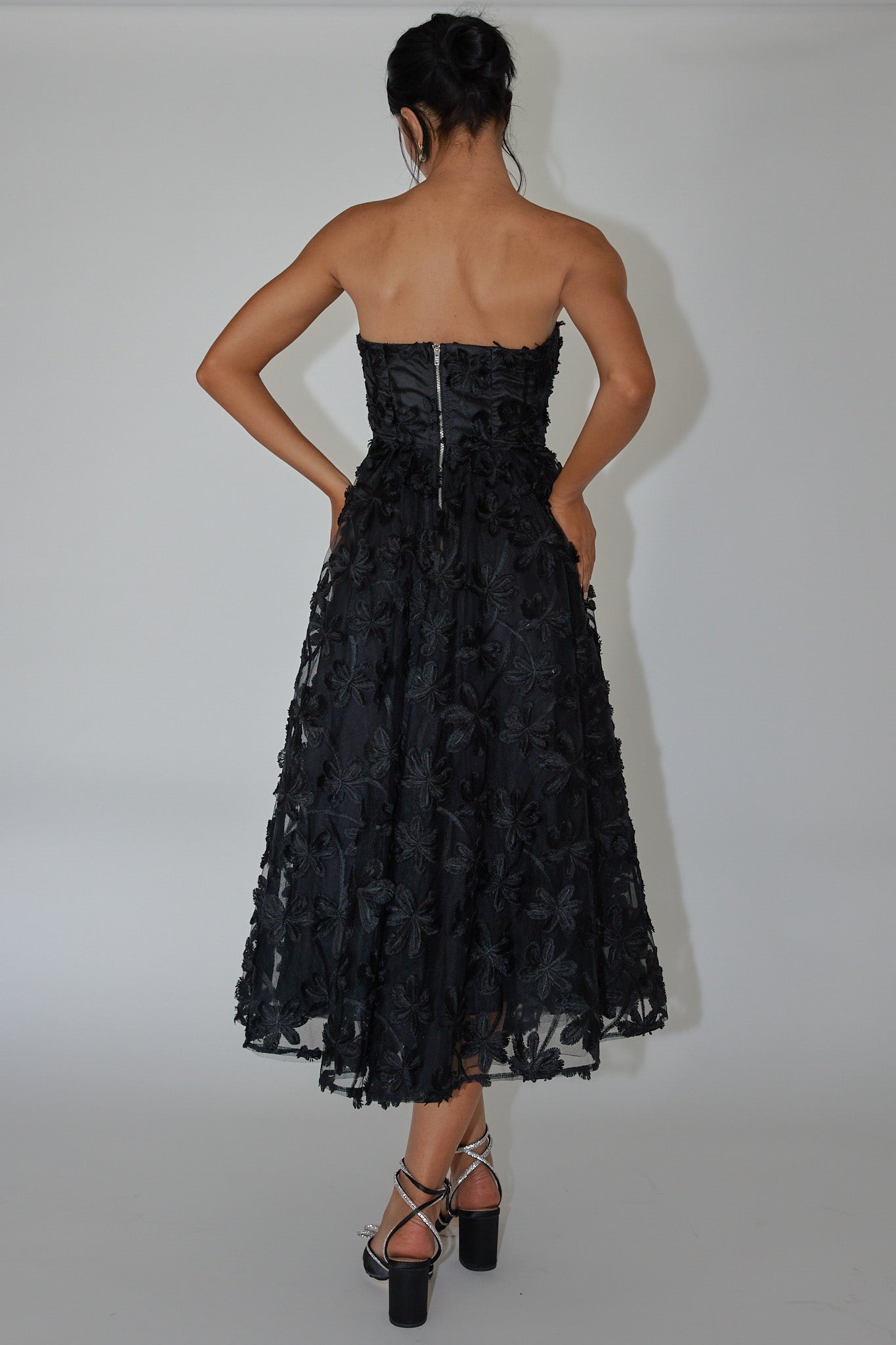 Dori Floral Embellished Midi Dress Black by Selfie Leslie Australia
