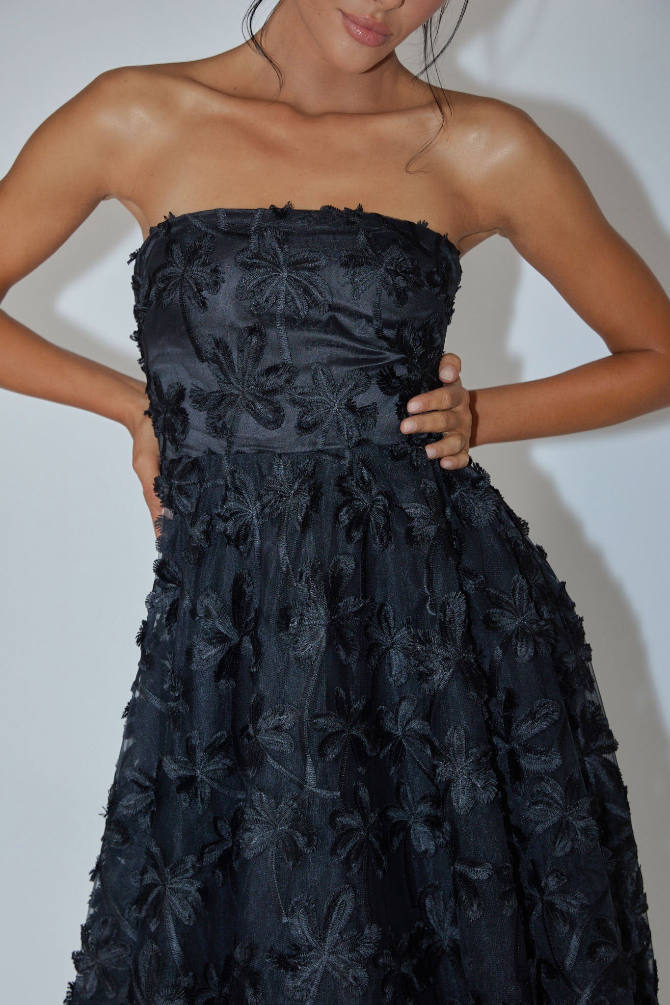 Dori Floral Embellished Midi Dress Black by Selfie Leslie Australia
