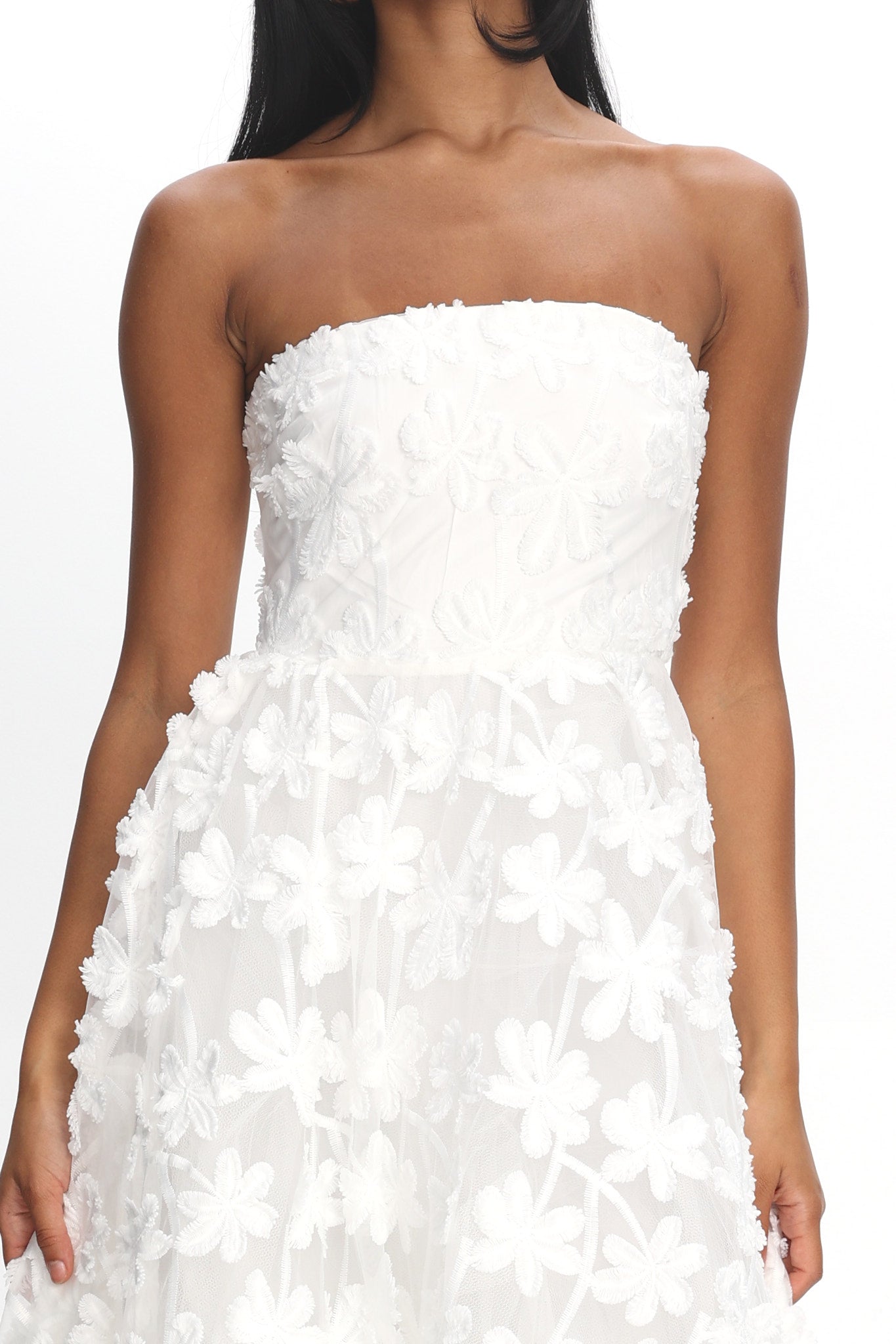 Dori Floral Embellished Midi Dress White by Selfie Leslie Australia