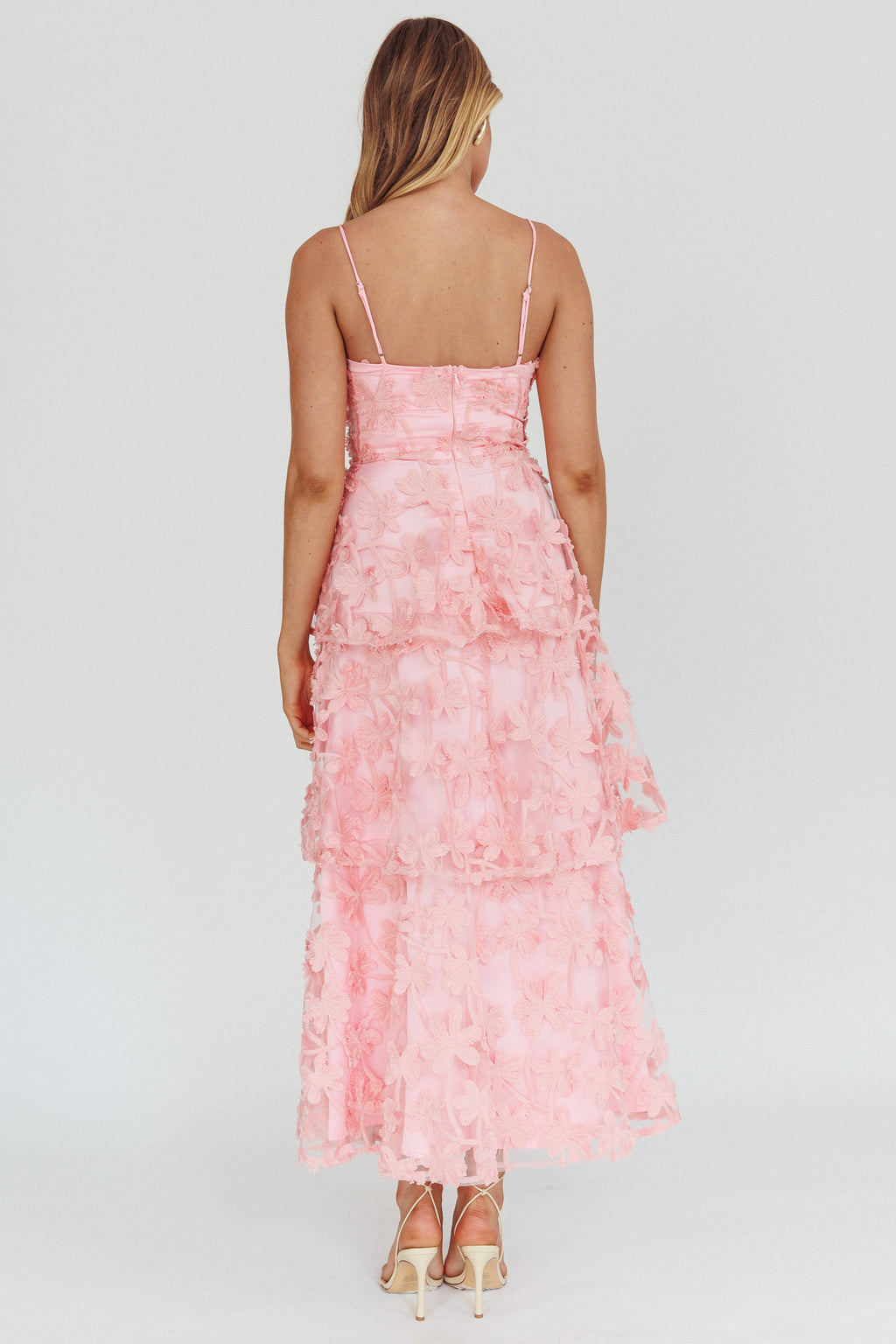 Dori Floral Embellished Maxi Dress Blush by Selfie Leslie Australia