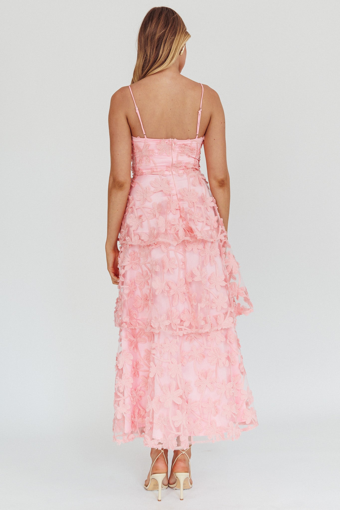 Dori Floral Embellished Maxi Dress Blush by Selfie Leslie Australia