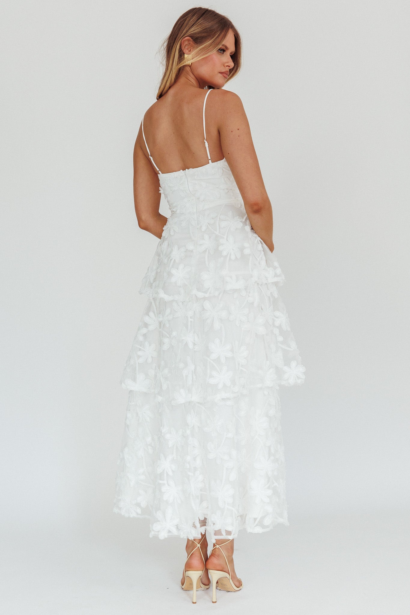 Dori Floral Embellished Maxi Dress White by Selfie Leslie Australia