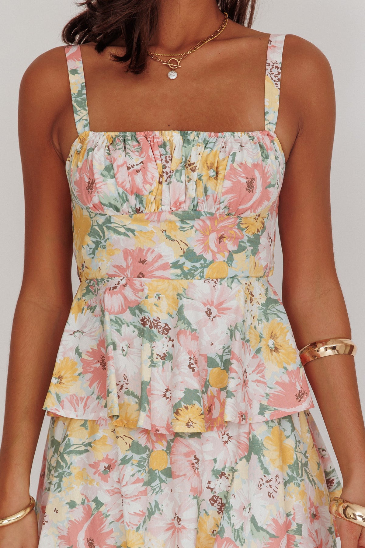 Provence Bloom Tiered Ruffle Maxi Dress Floral by Selfie Leslie Australia
