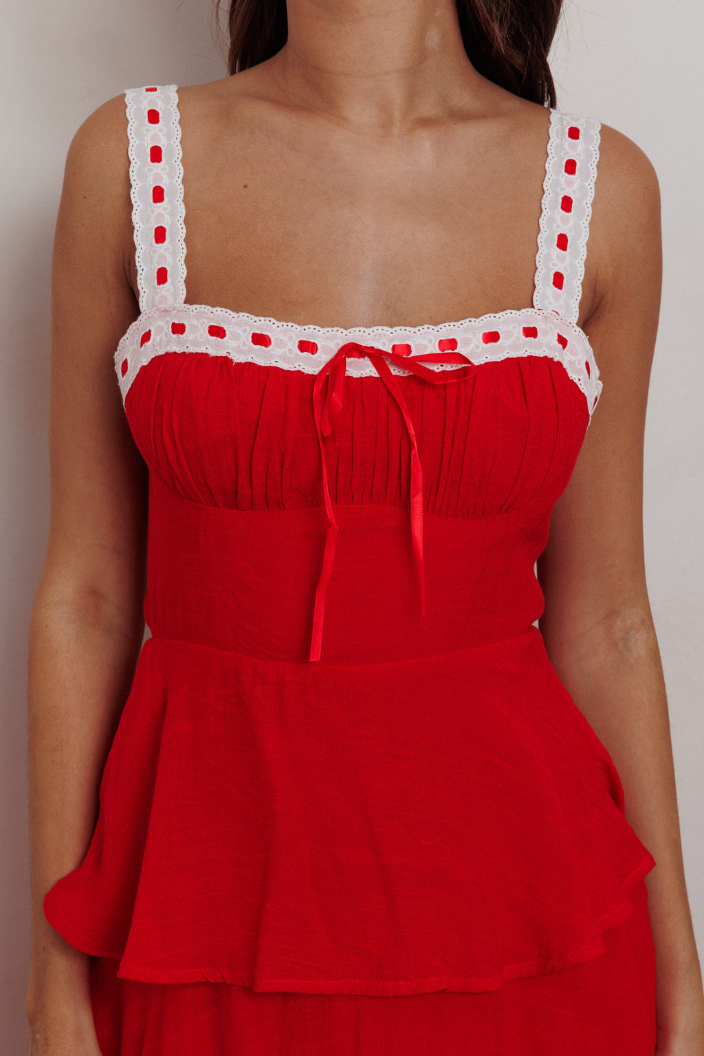 Provence Bloom Tiered Ruffle Maxi Dress Red by Selfie Leslie Australia