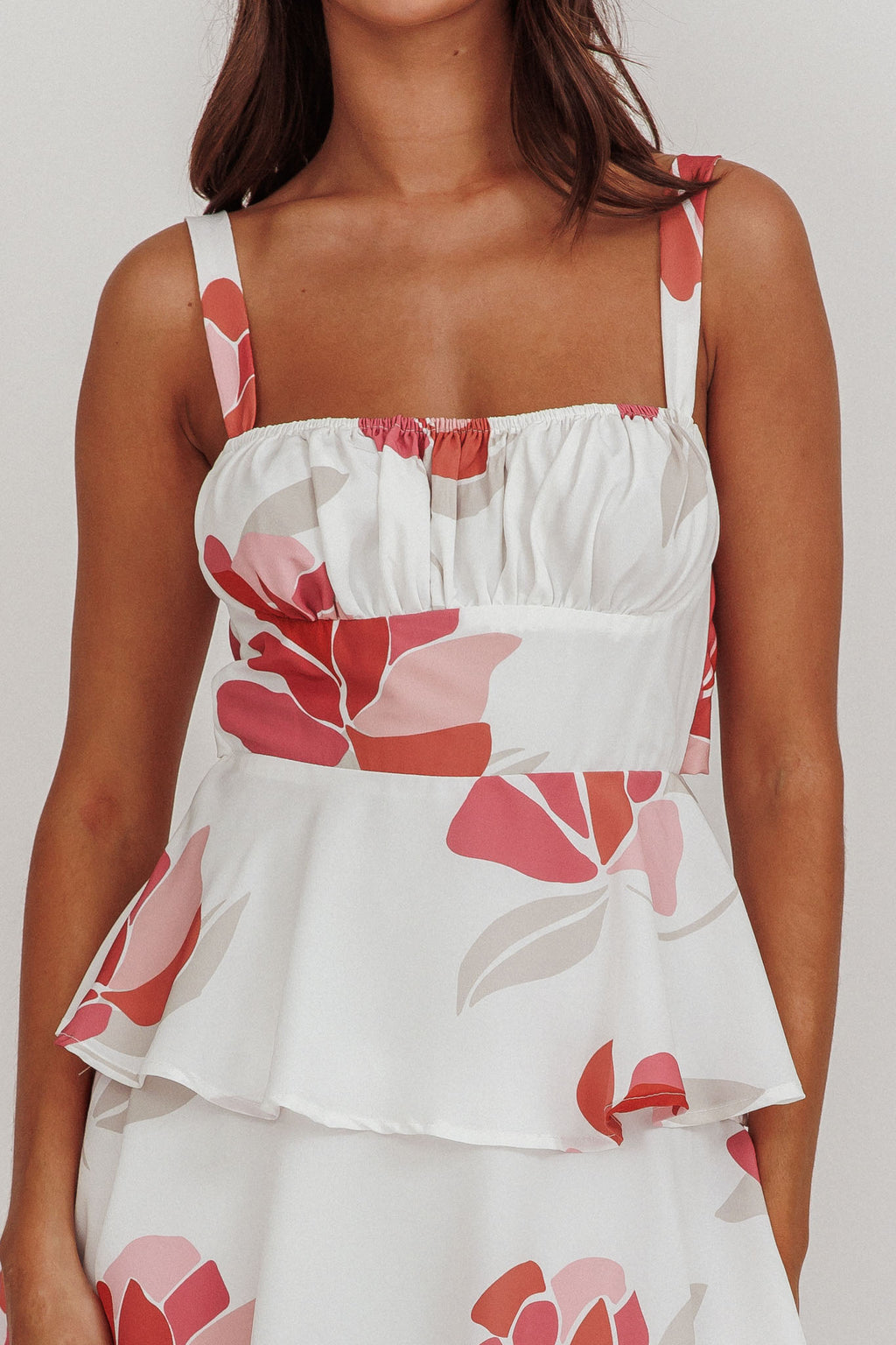 Provence Bloom Tiered Floral Maxi Dress Rose by Selfie Leslie Australia