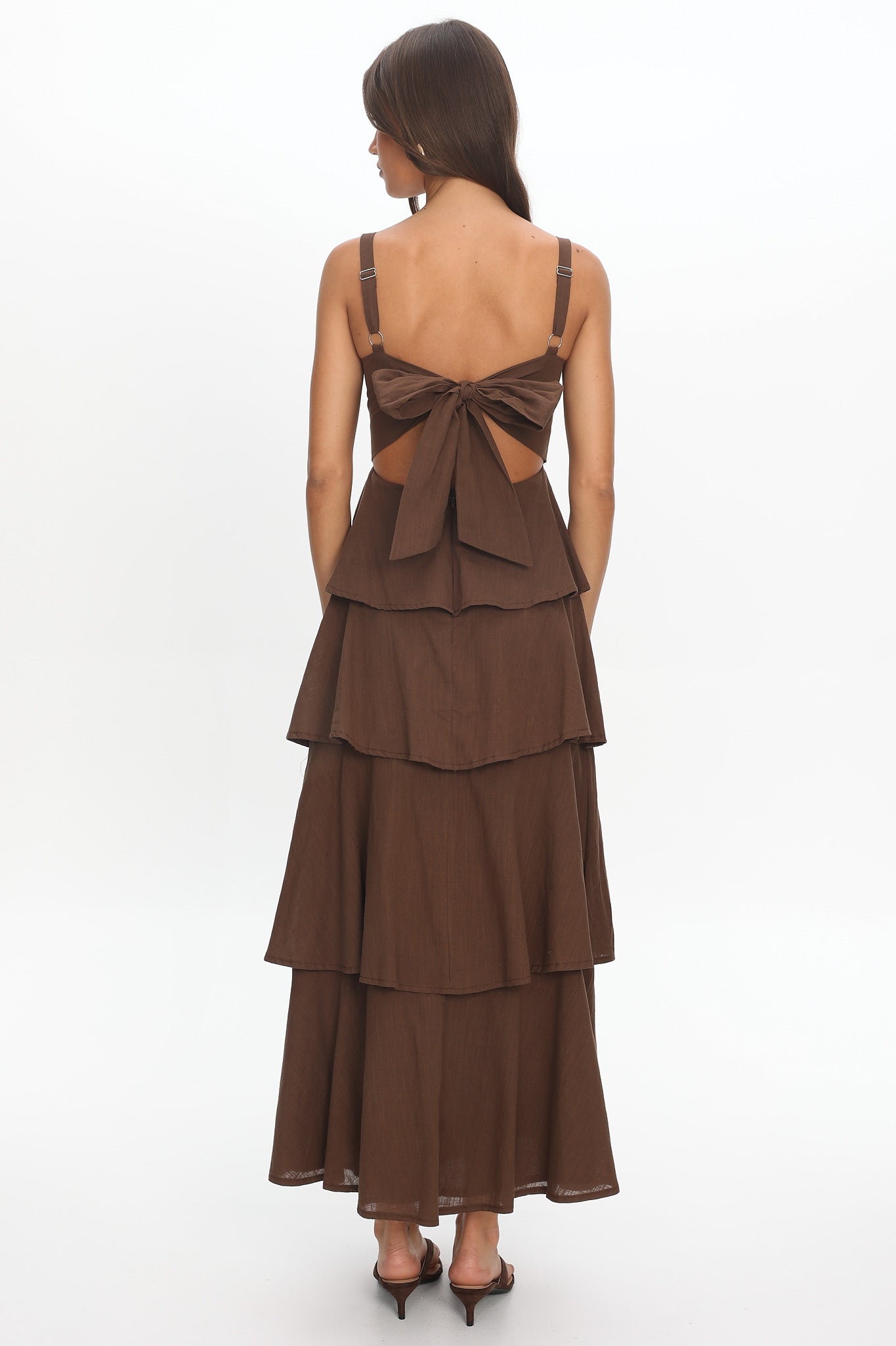 Provence Bloom Tiered Maxi Dress Chocolate by Selfie Leslie Australia