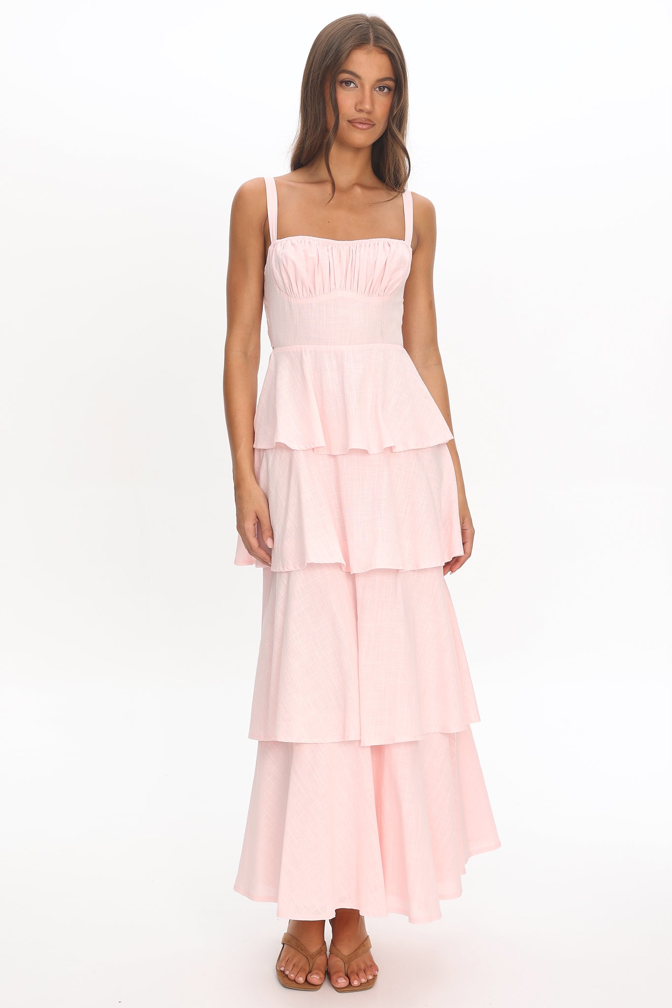 Provence Bloom Tiered Maxi Dress Rosewater by Selfie Leslie Australia