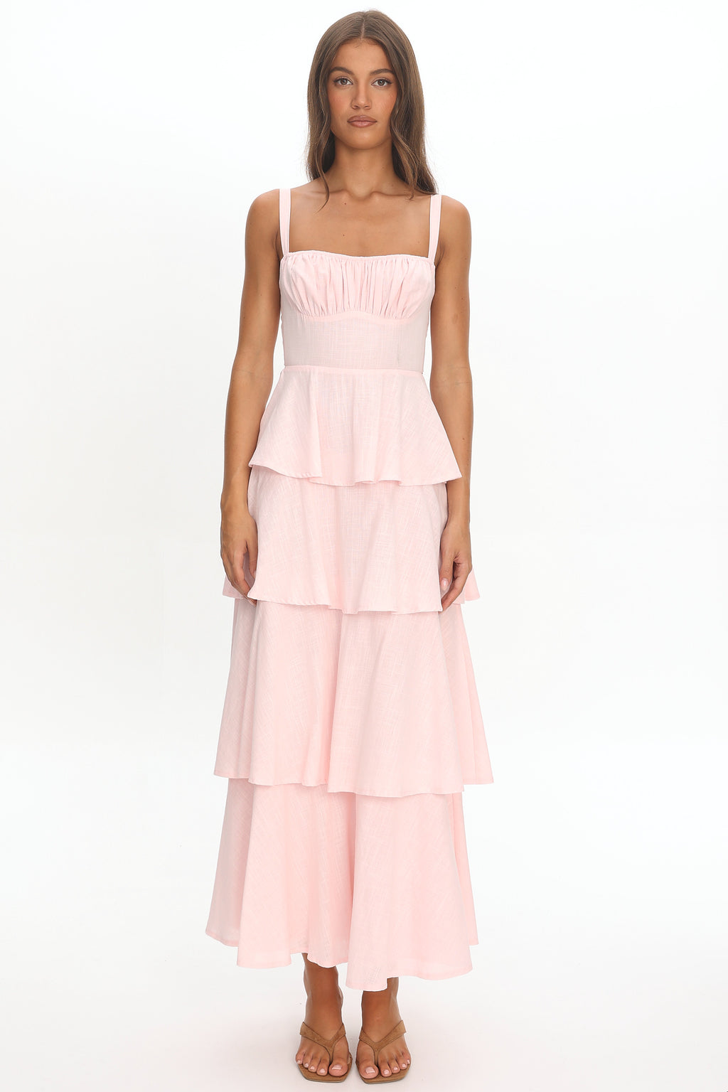 Provence Bloom Tiered Maxi Dress Rosewater by Selfie Leslie Australia