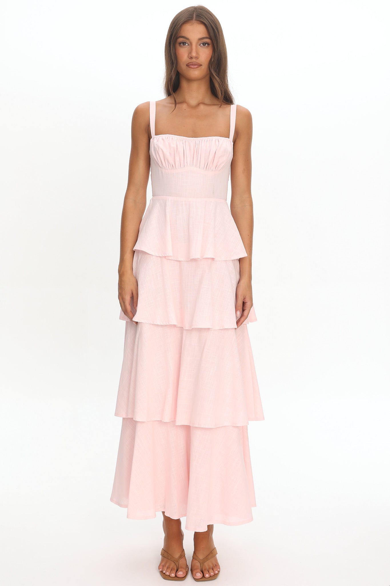 Provence Bloom Tiered Maxi Dress Rosewater by Selfie Leslie Australia