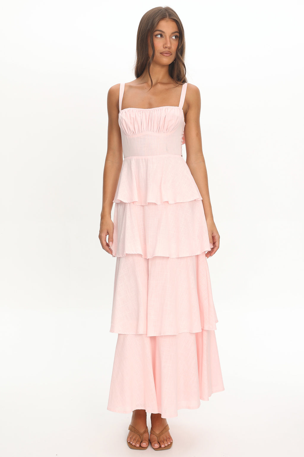 Provence Bloom Tiered Maxi Dress Rosewater by Selfie Leslie Australia