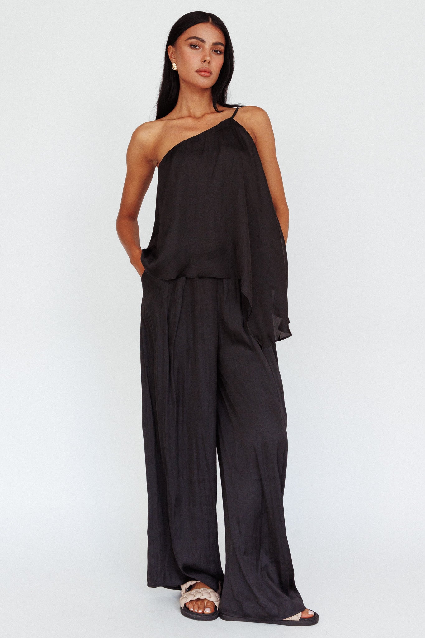 Pollina Wide Leg Pants Black by Selfie Leslie Australia
