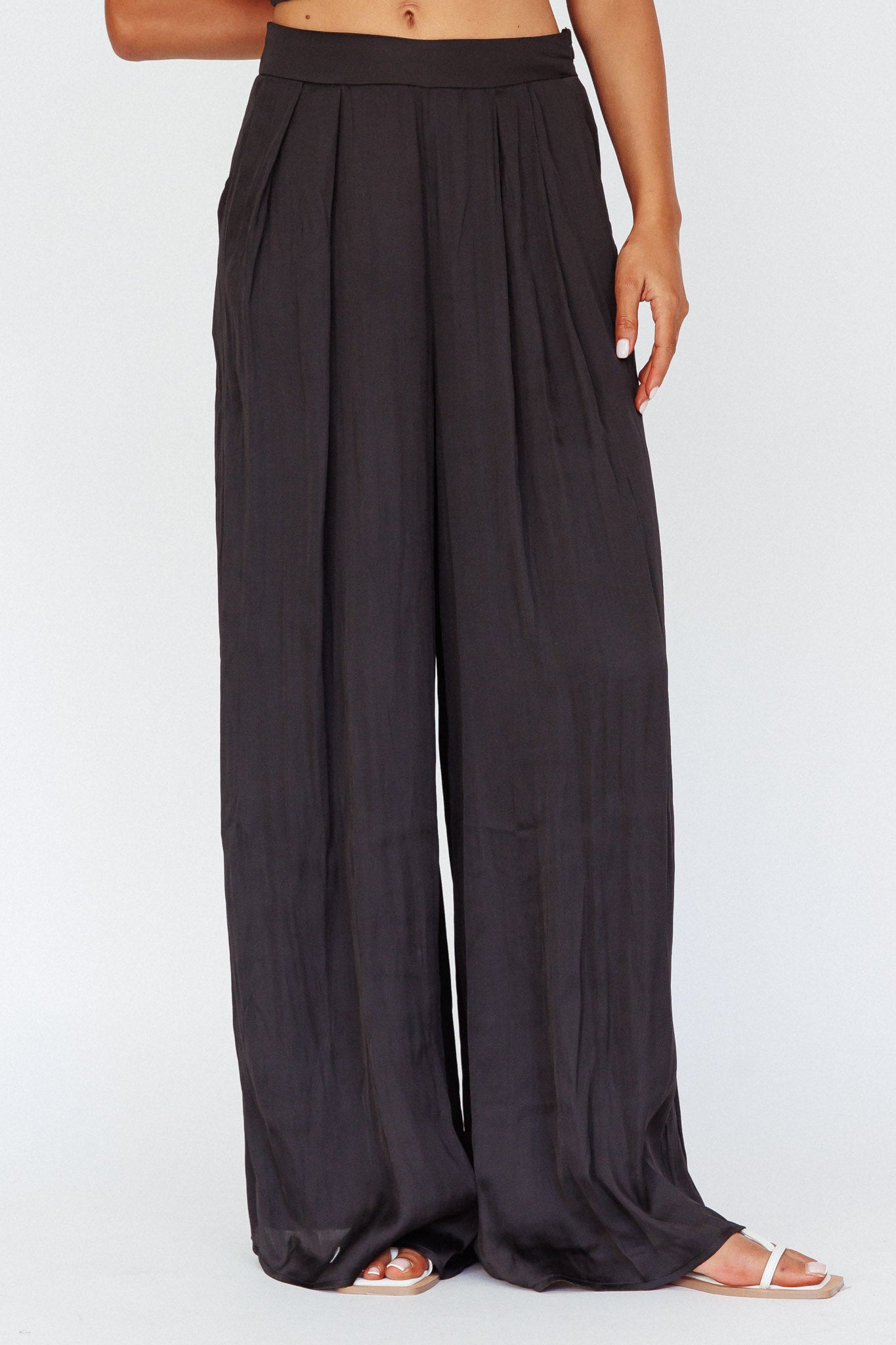 Pollina Wide Leg Pants Black by Selfie Leslie Australia