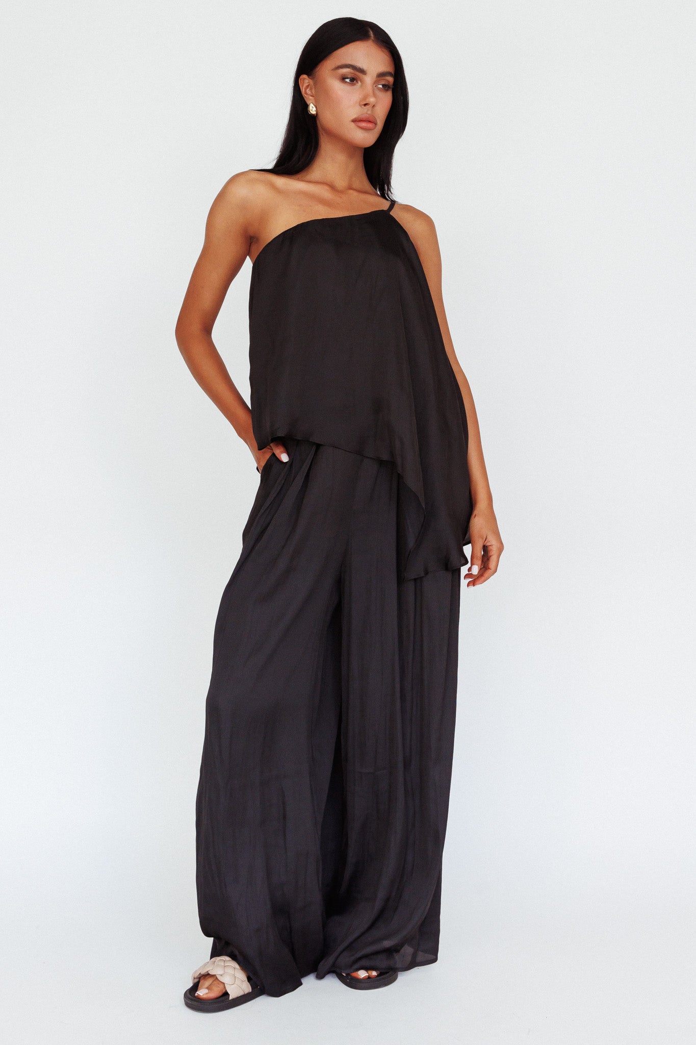 Pollina Wide Leg Pants Black by Selfie Leslie Australia