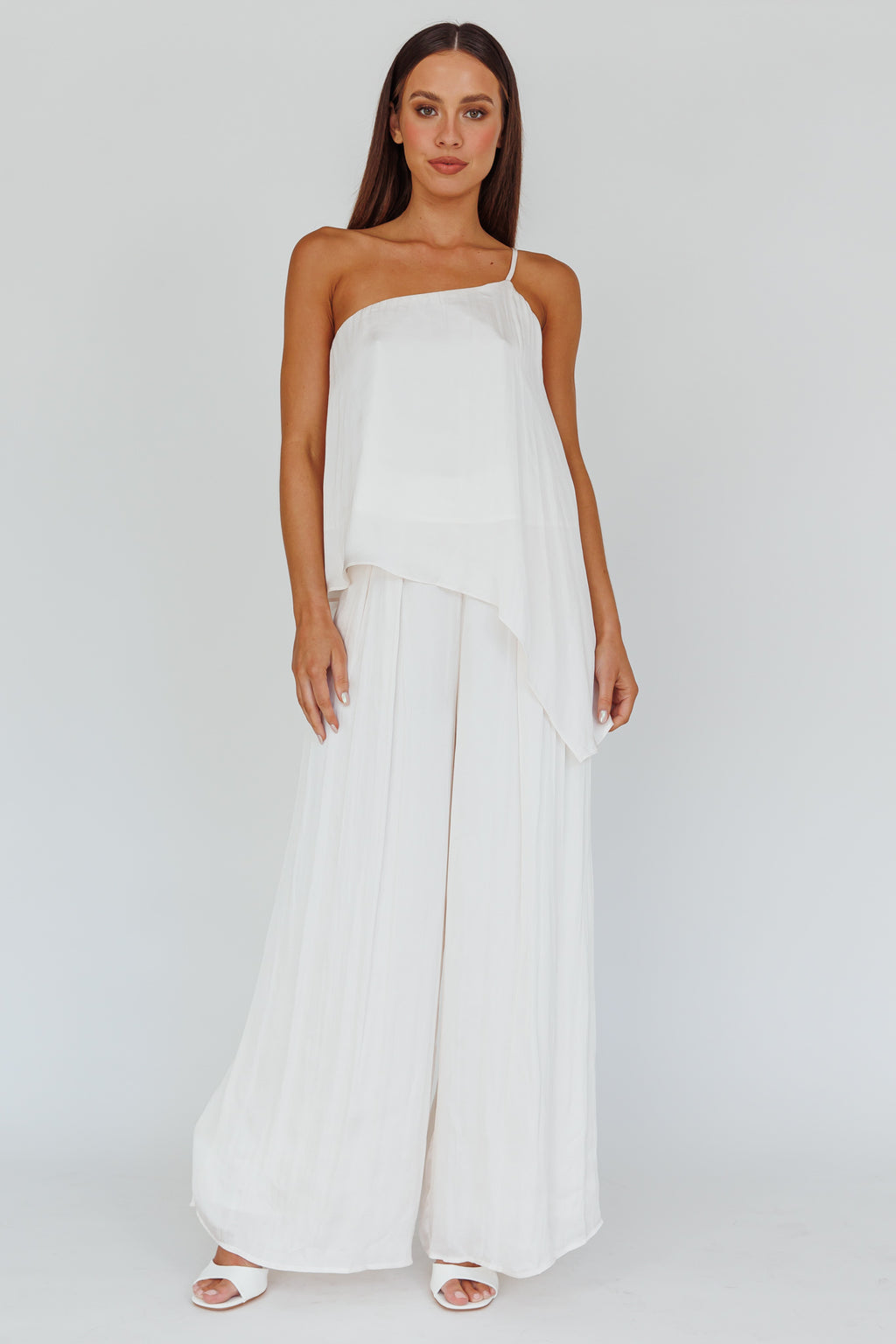 Pollina Wide Leg Pants Cream by Selfie Leslie Australia