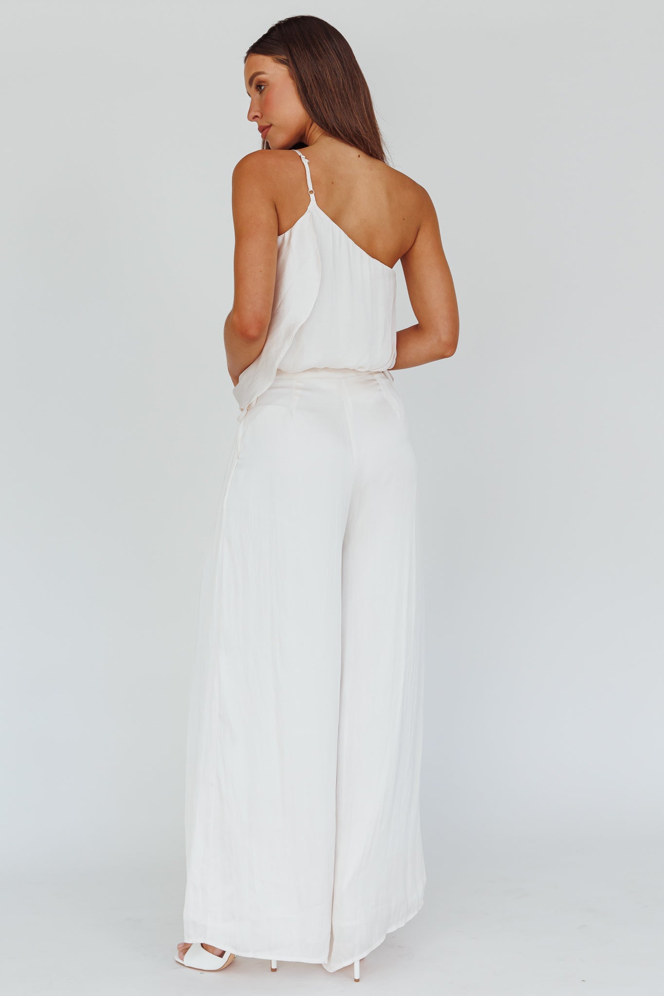 Pollina Wide Leg Pants Cream by Selfie Leslie Australia