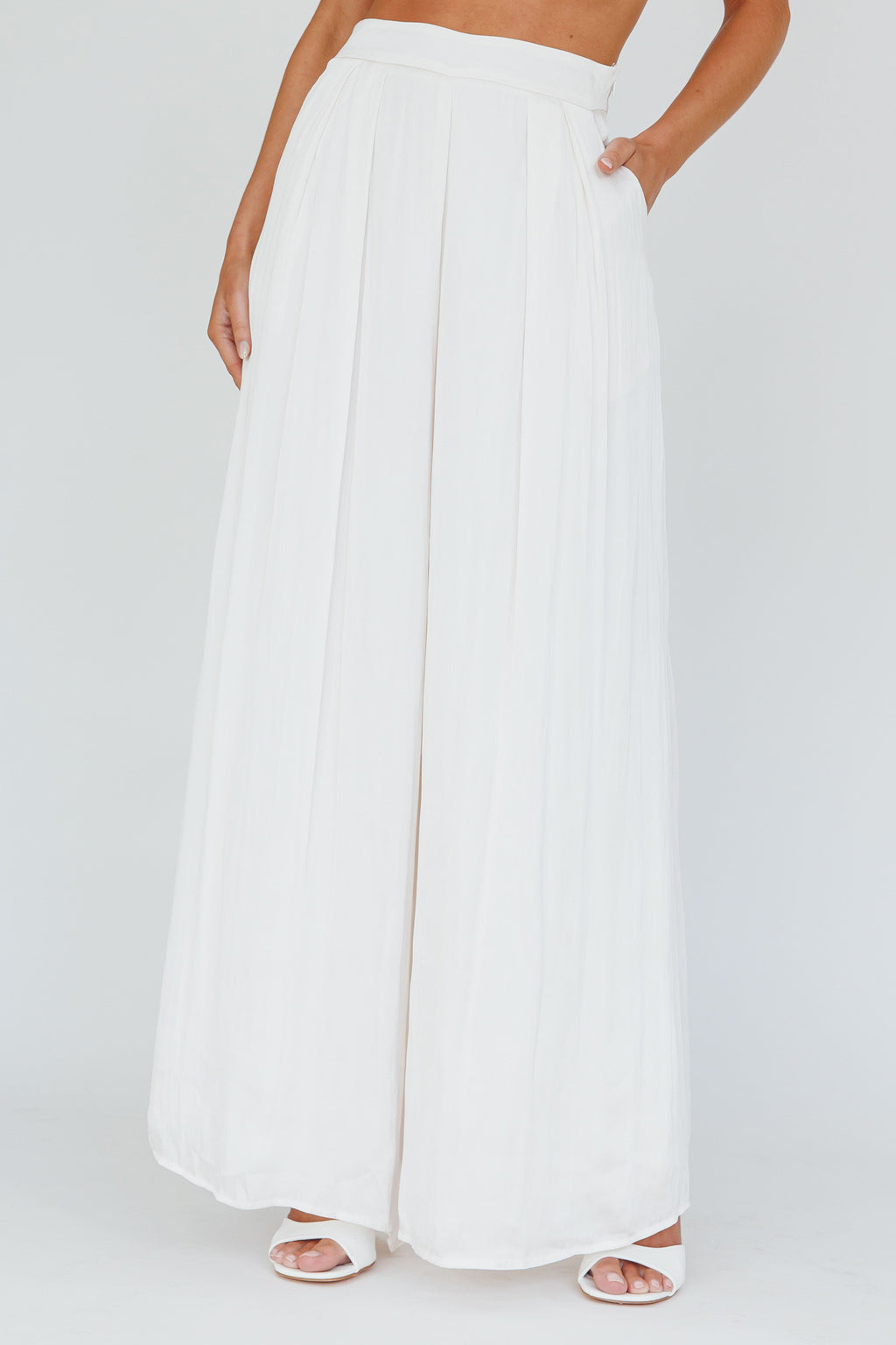 Pollina Wide Leg Pants Cream by Selfie Leslie Australia