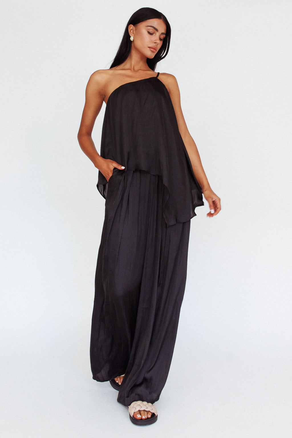 Pollina One Shoulder Top Black by Selfie Leslie Australia
