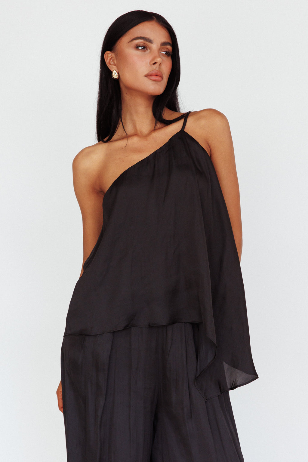 Pollina One Shoulder Top Black by Selfie Leslie Australia