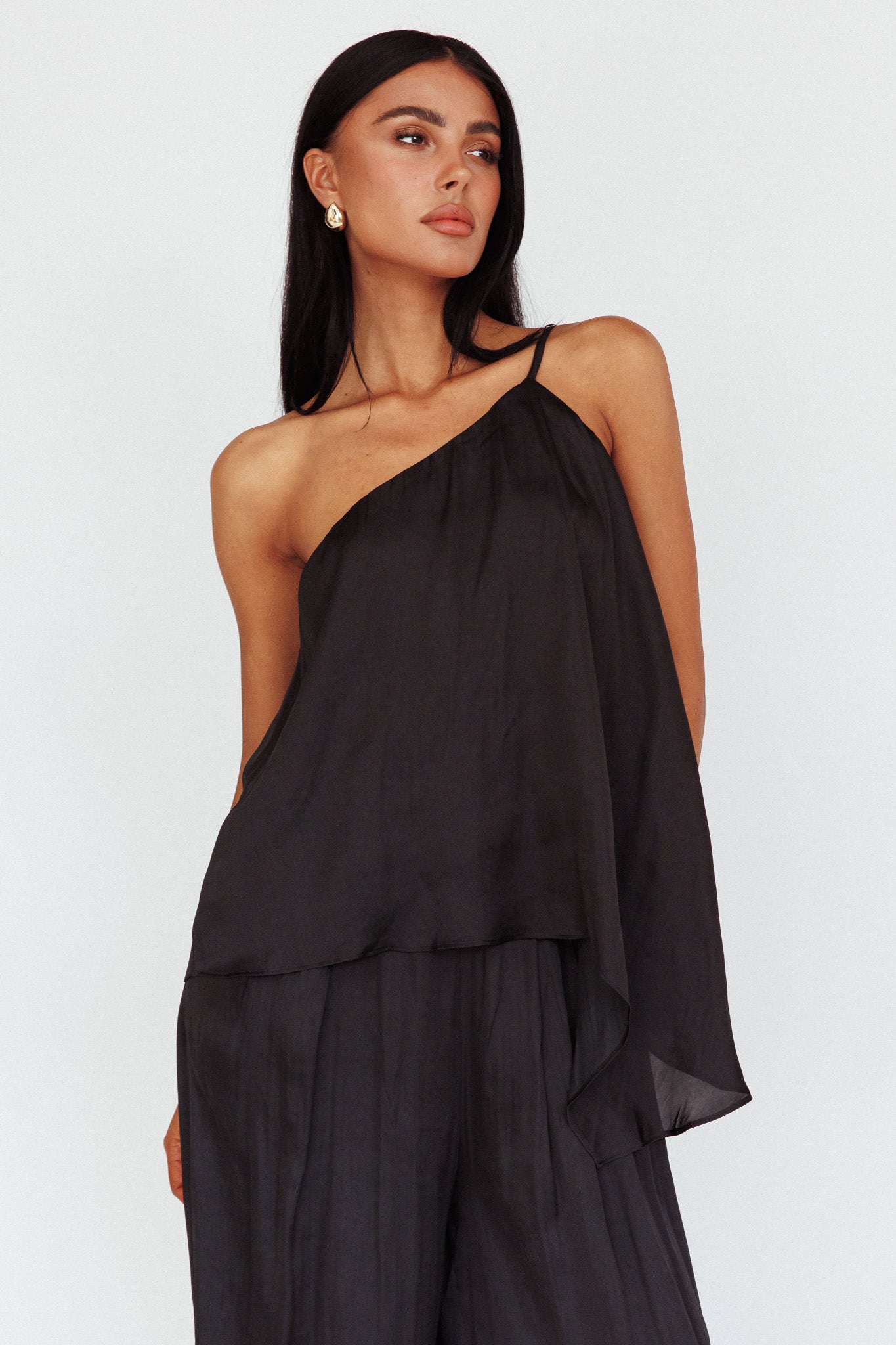 Pollina One Shoulder Top Black by Selfie Leslie Australia