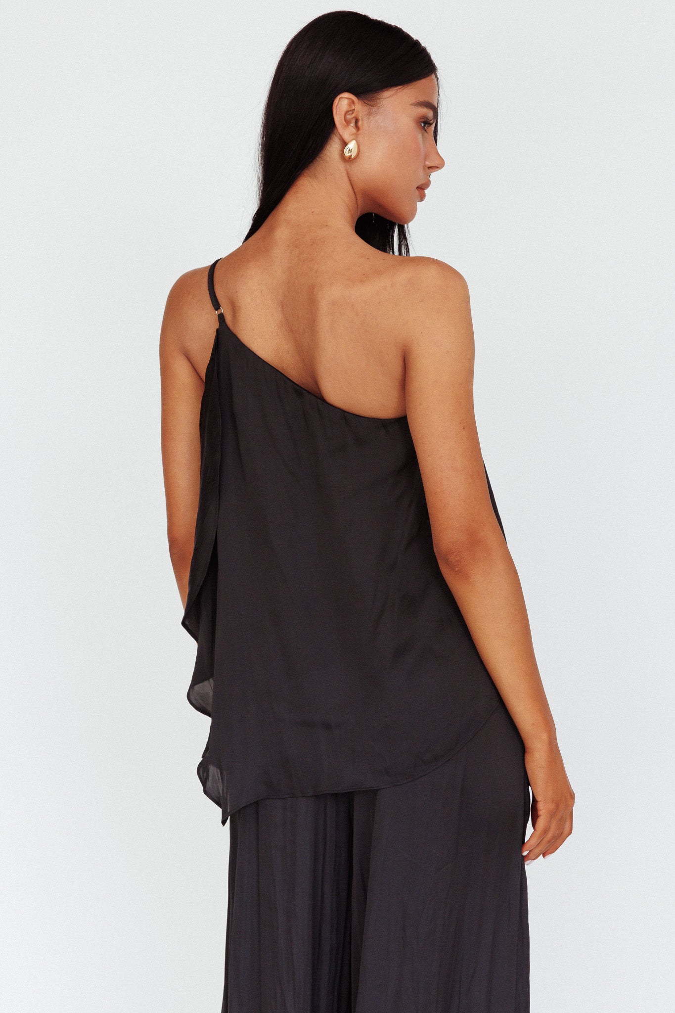 Pollina One Shoulder Top Black by Selfie Leslie Australia