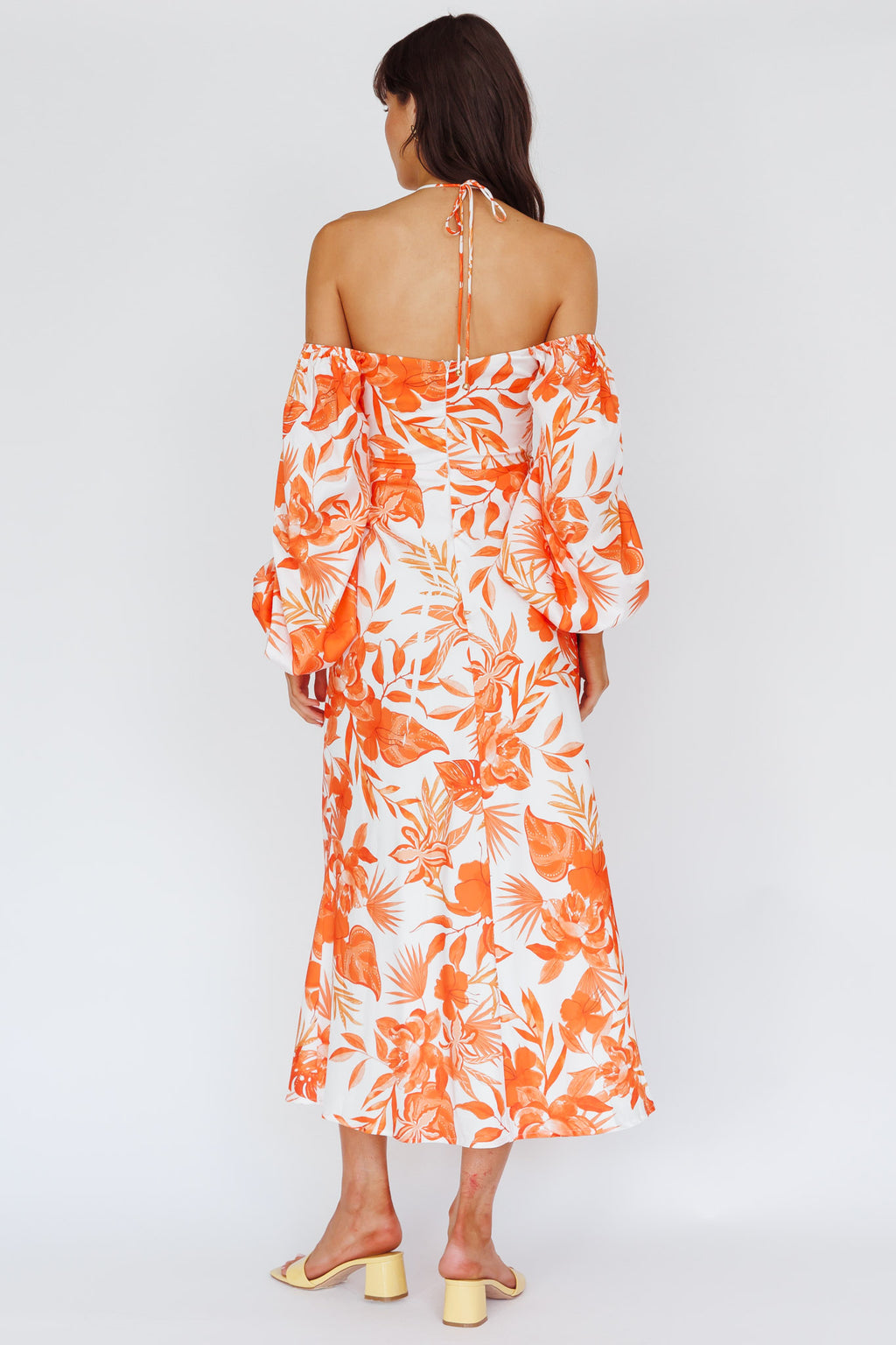 Nyree Long Sleeve Maxi Dress Tropical Orange by Selfie Leslie Australia