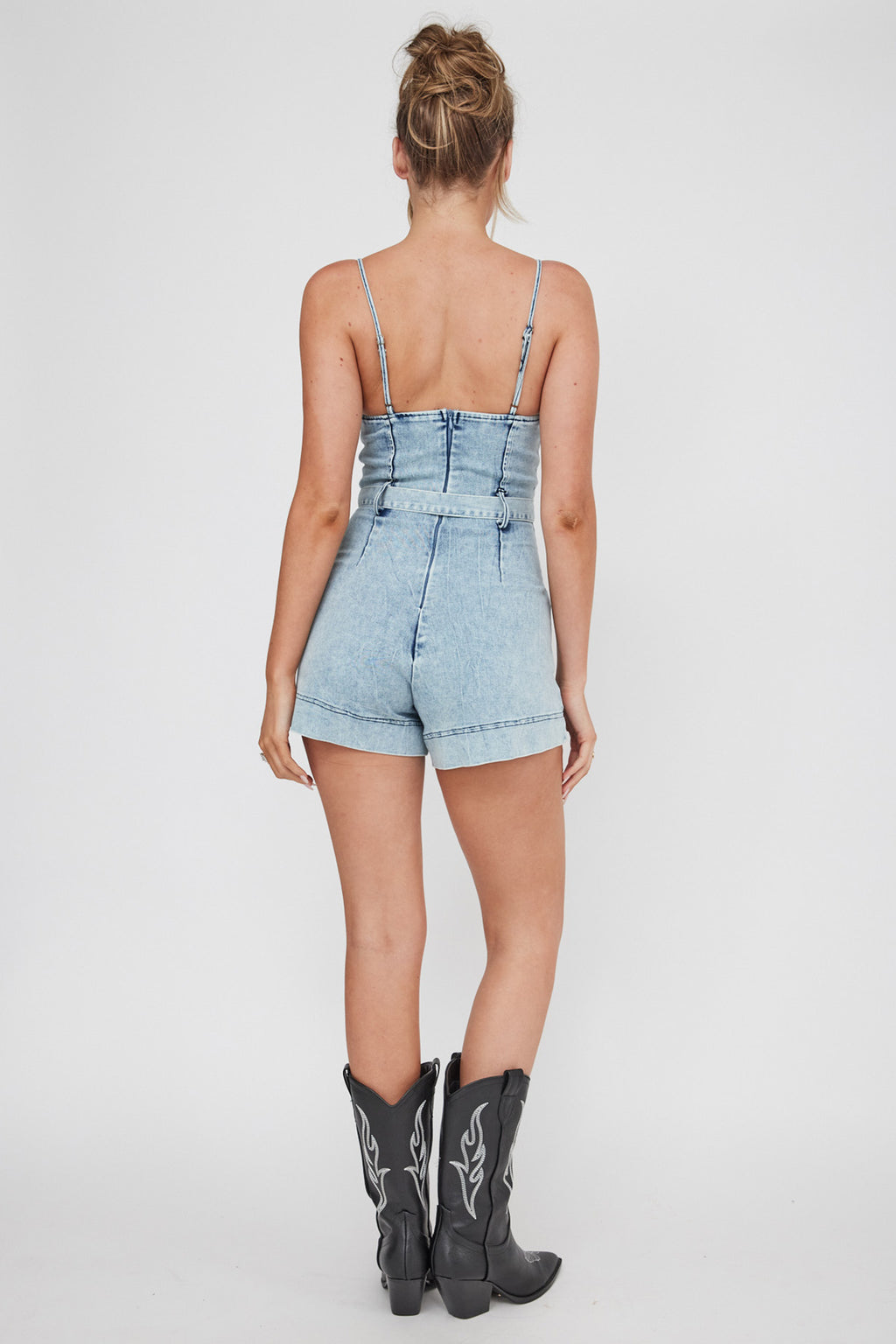 Laureen Pocket Romper Denim by Selfie Leslie Australia