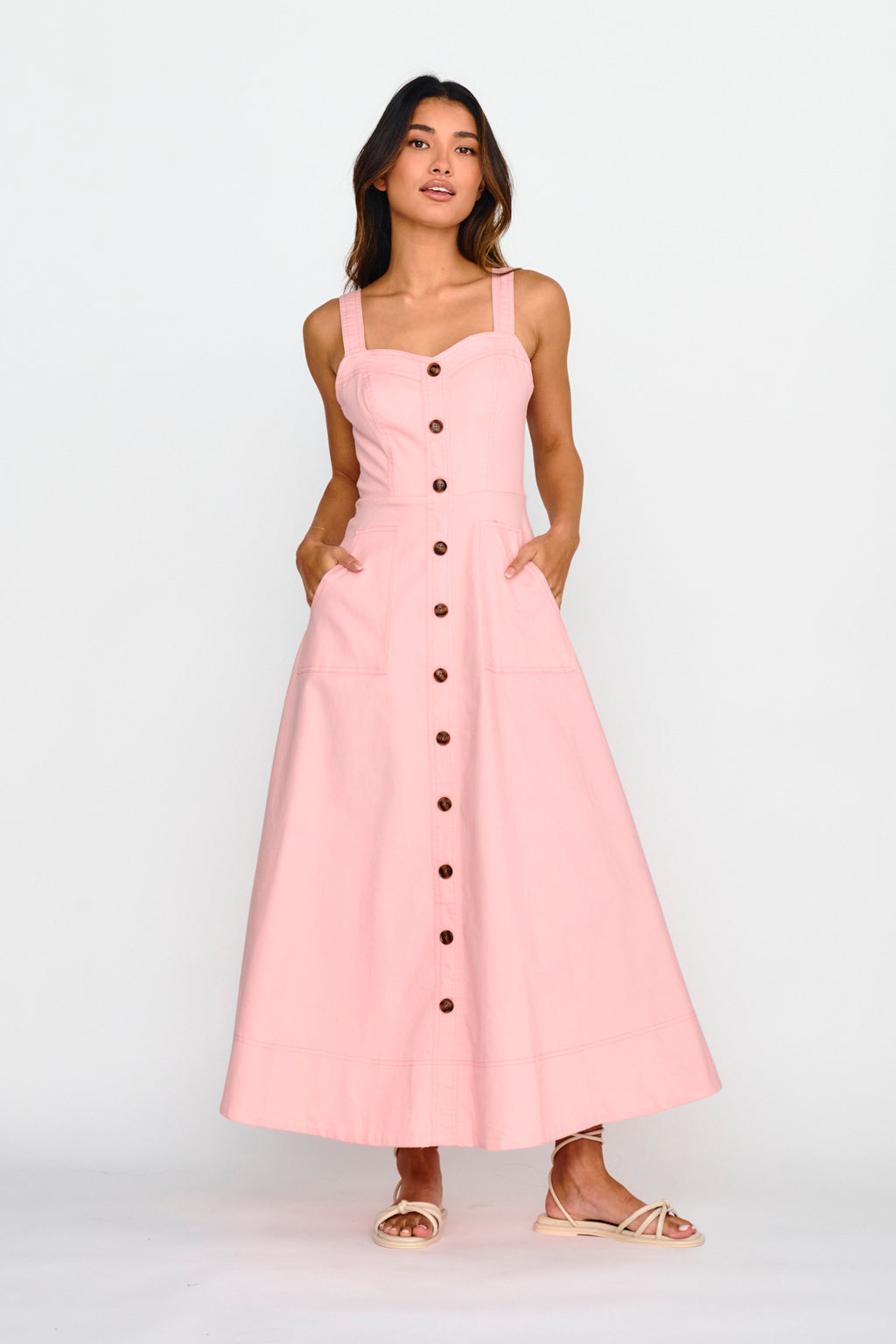 Laureen Pocket Maxi Dress Blush by Selfie Leslie Australia