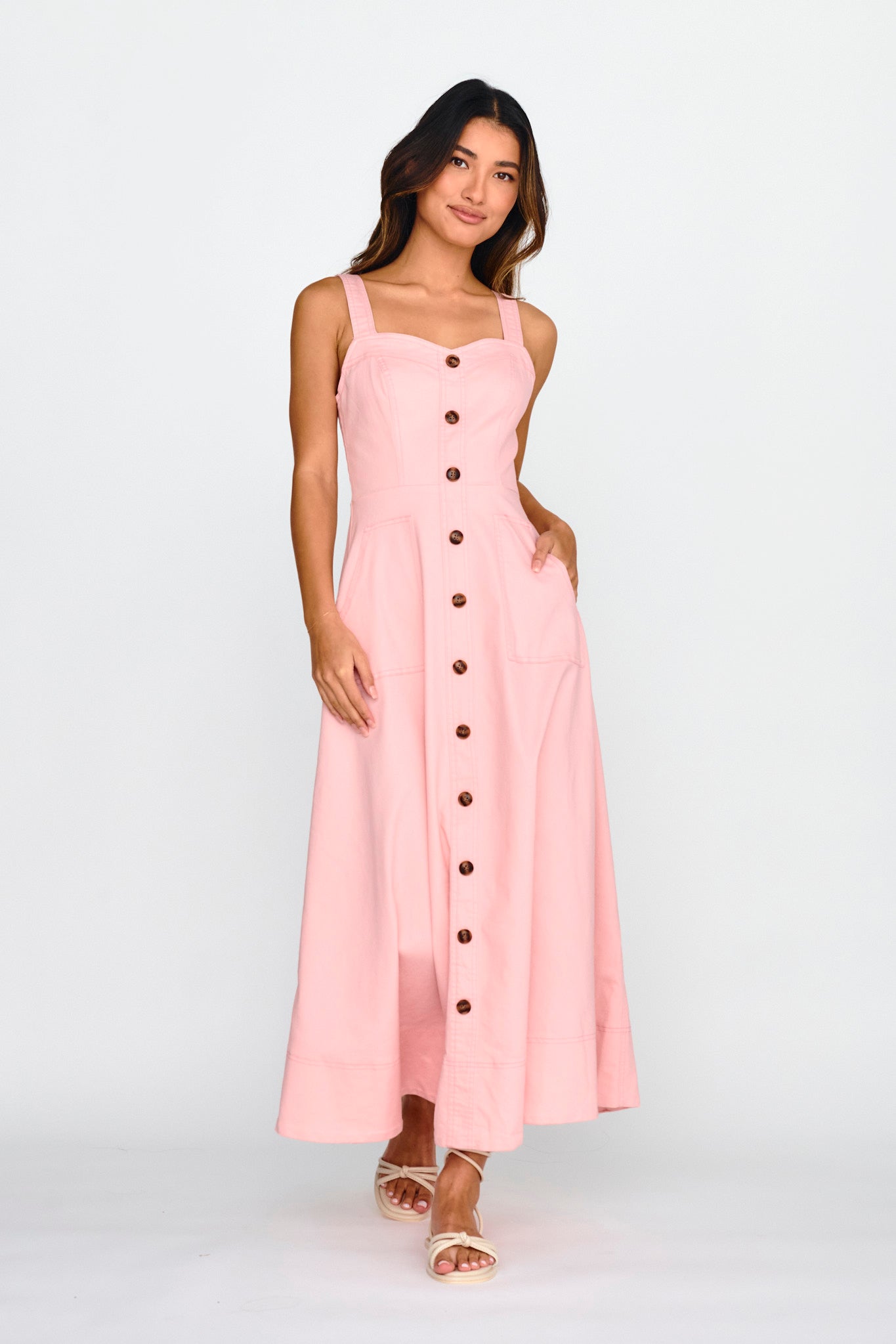 Laureen Pocket Maxi Dress Blush by Selfie Leslie Australia
