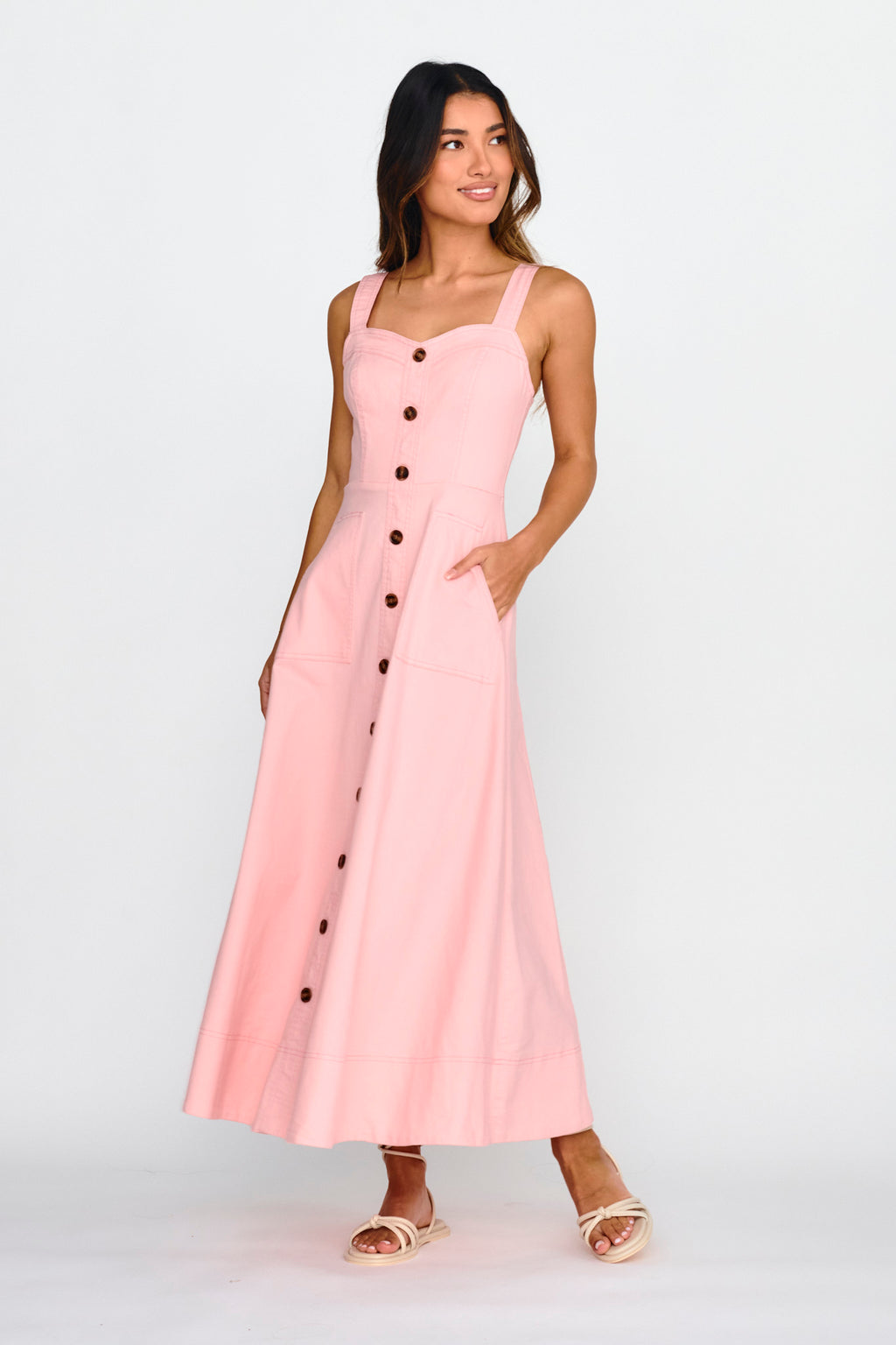 Laureen Pocket Maxi Dress Blush by Selfie Leslie Australia