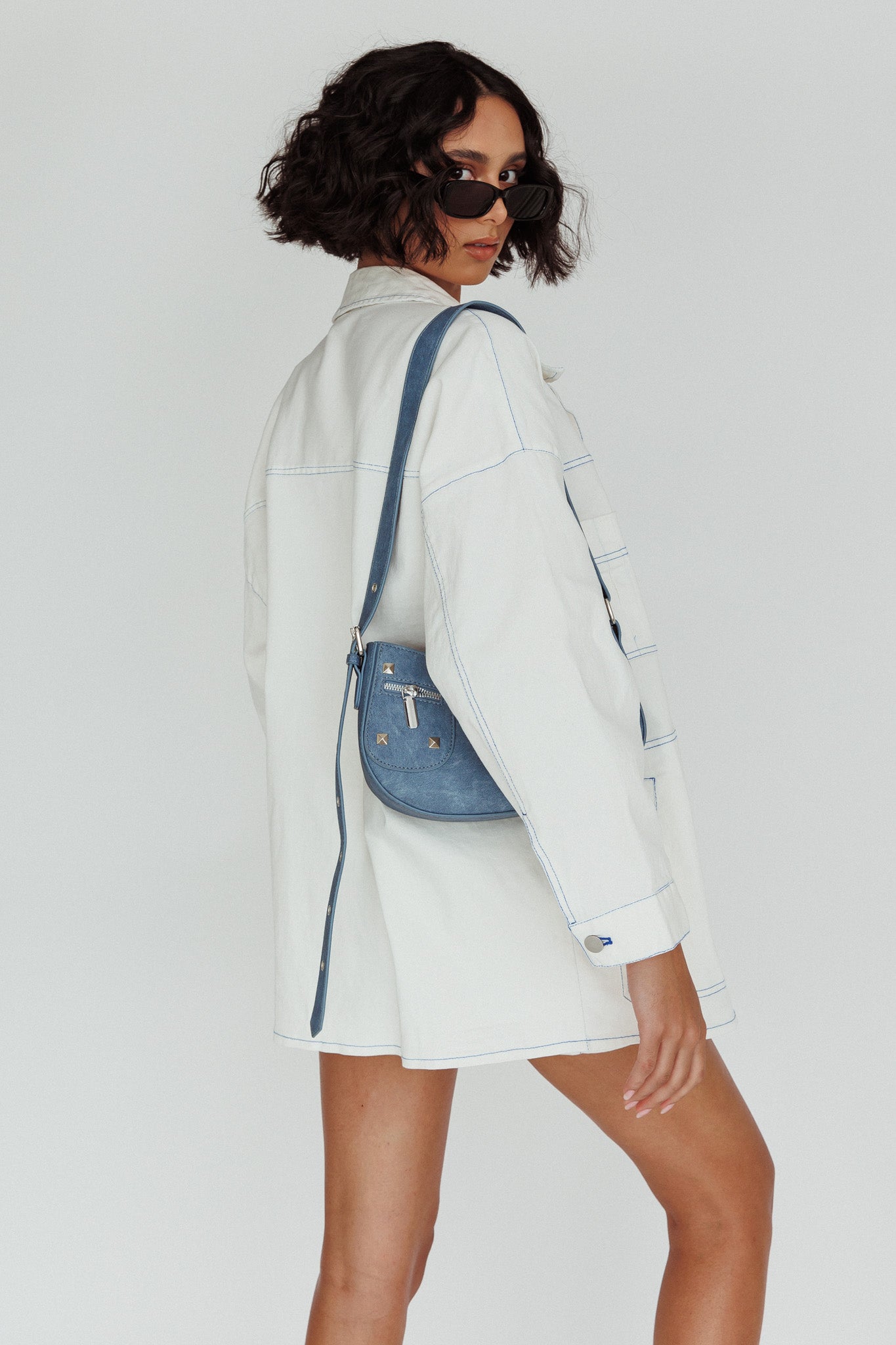 Back Row Oversized Pocket Jacket White by Selfie Leslie Australia
