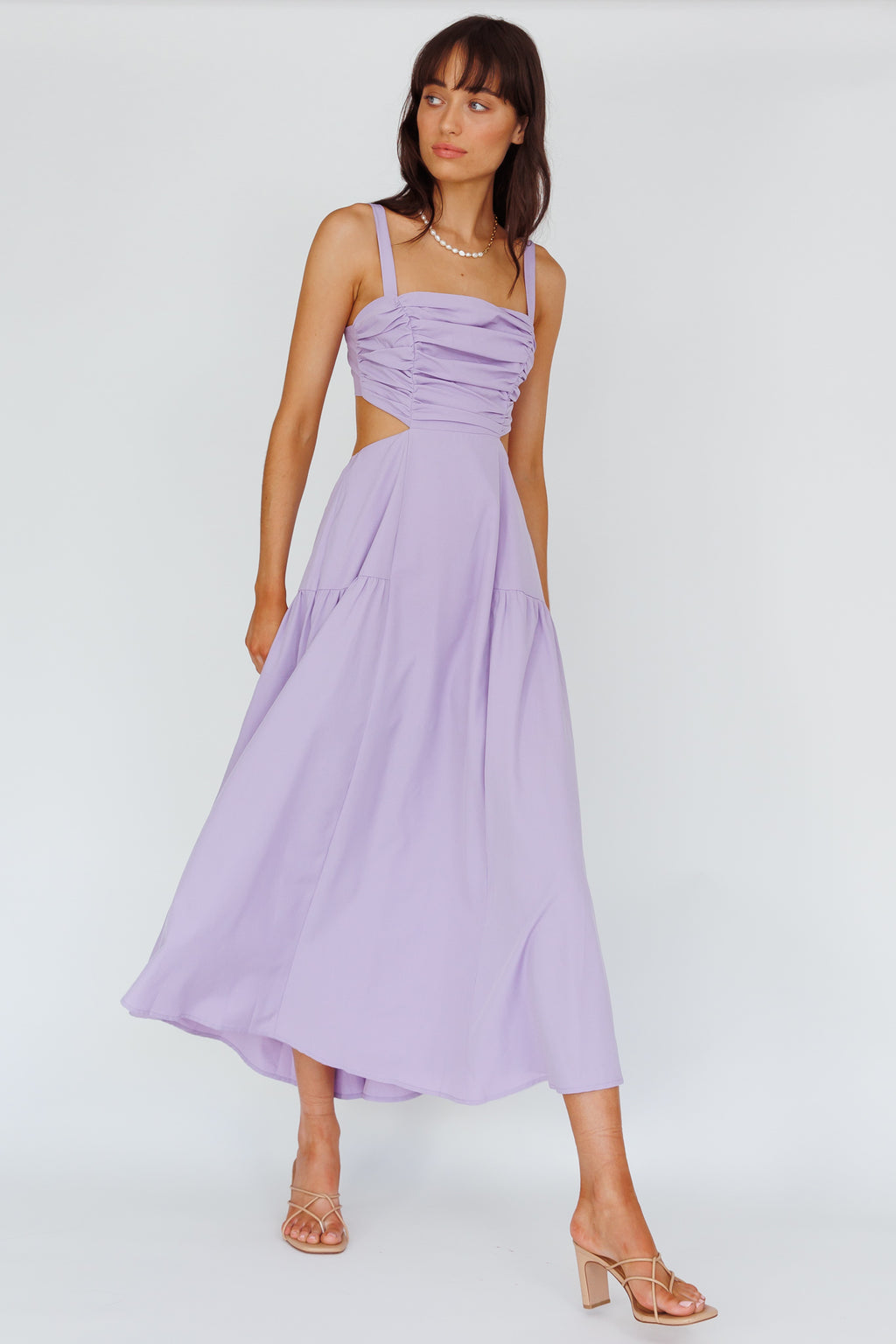Kassi Gathered Bodice Maxi Dress Lilac by Selfie Leslie Australia