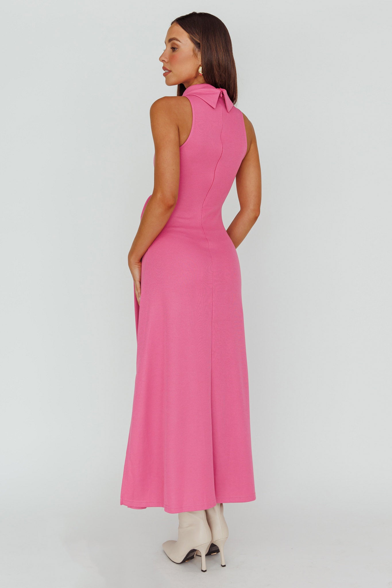 Make A Way Sleeveless Turtleneck Dress Pink by Selfie Leslie Australia