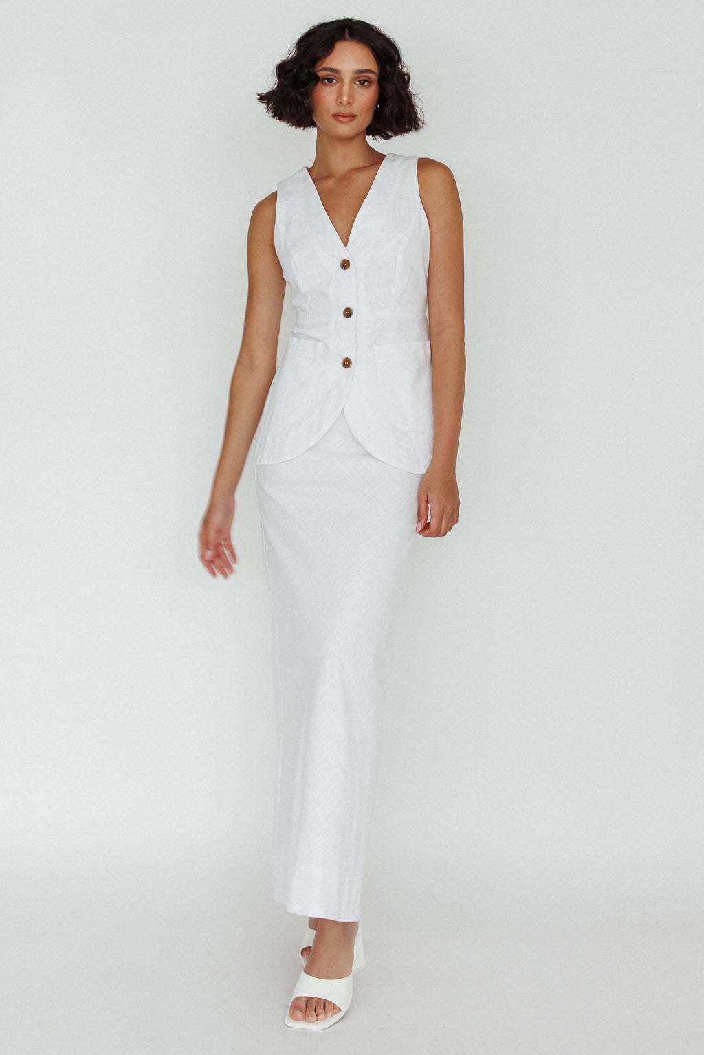 Philomena Midi Skirt White by Selfie Leslie Australia