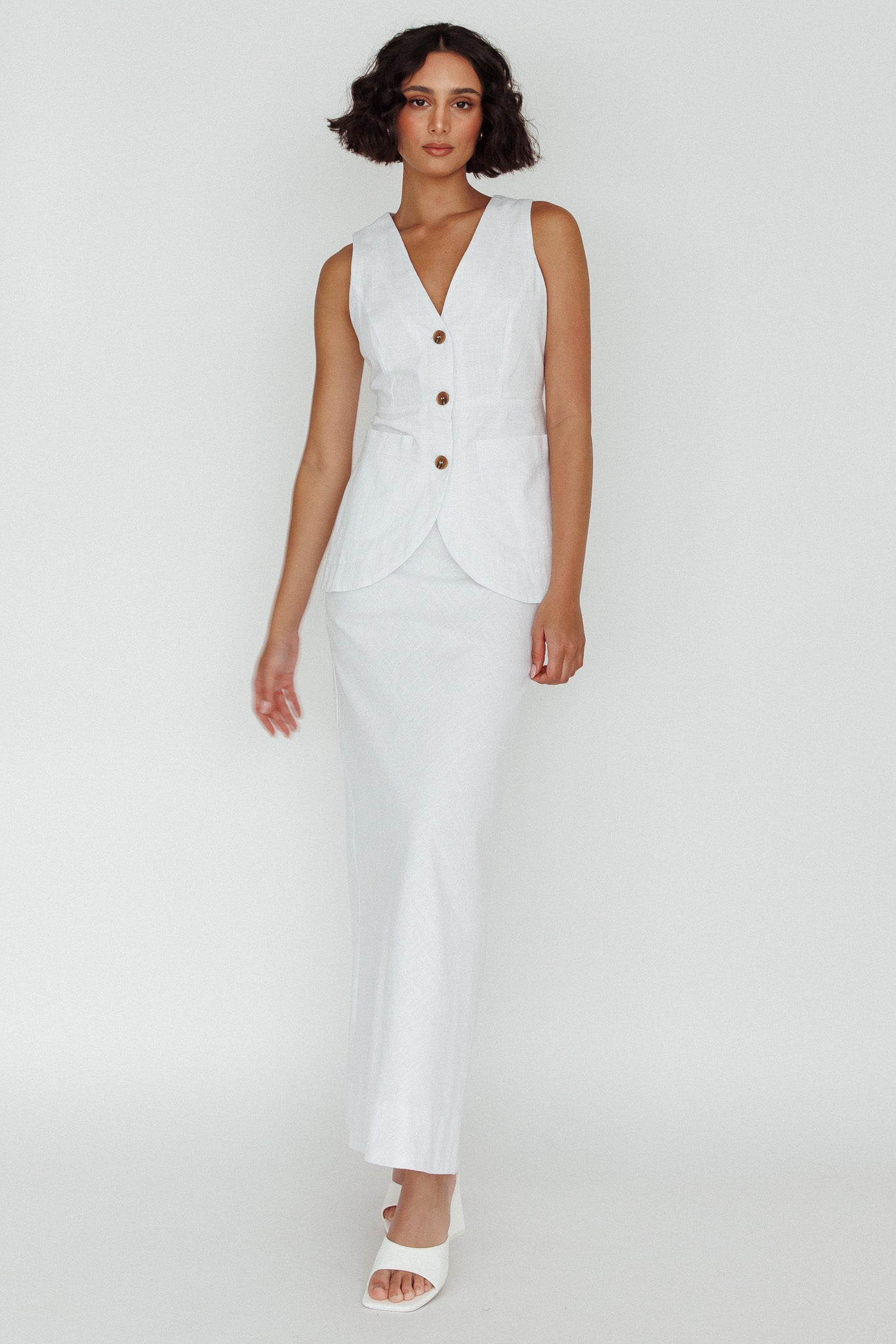 Philomena Midi Skirt White by Selfie Leslie Australia