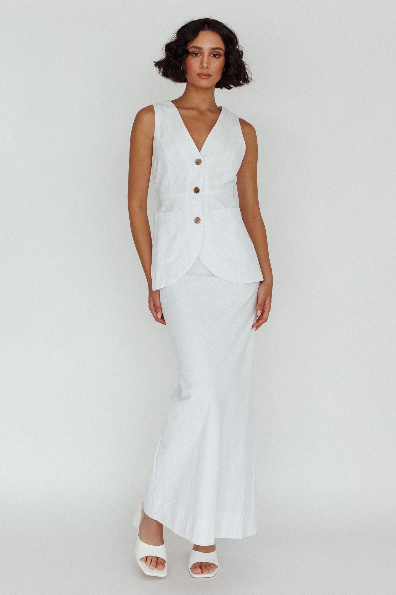 Philomena Midi Skirt White by Selfie Leslie Australia