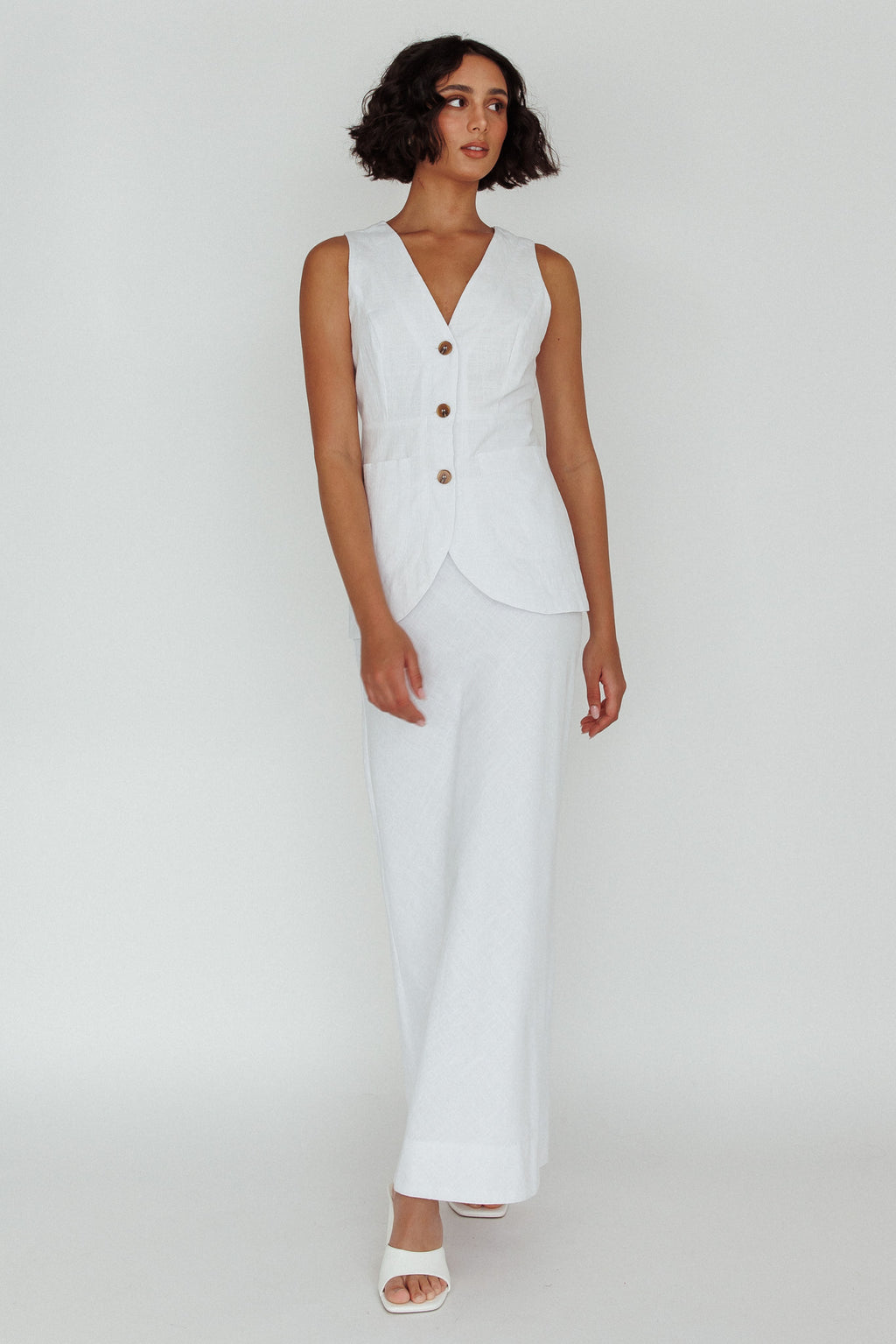 Philomena Midi Skirt White by Selfie Leslie Australia