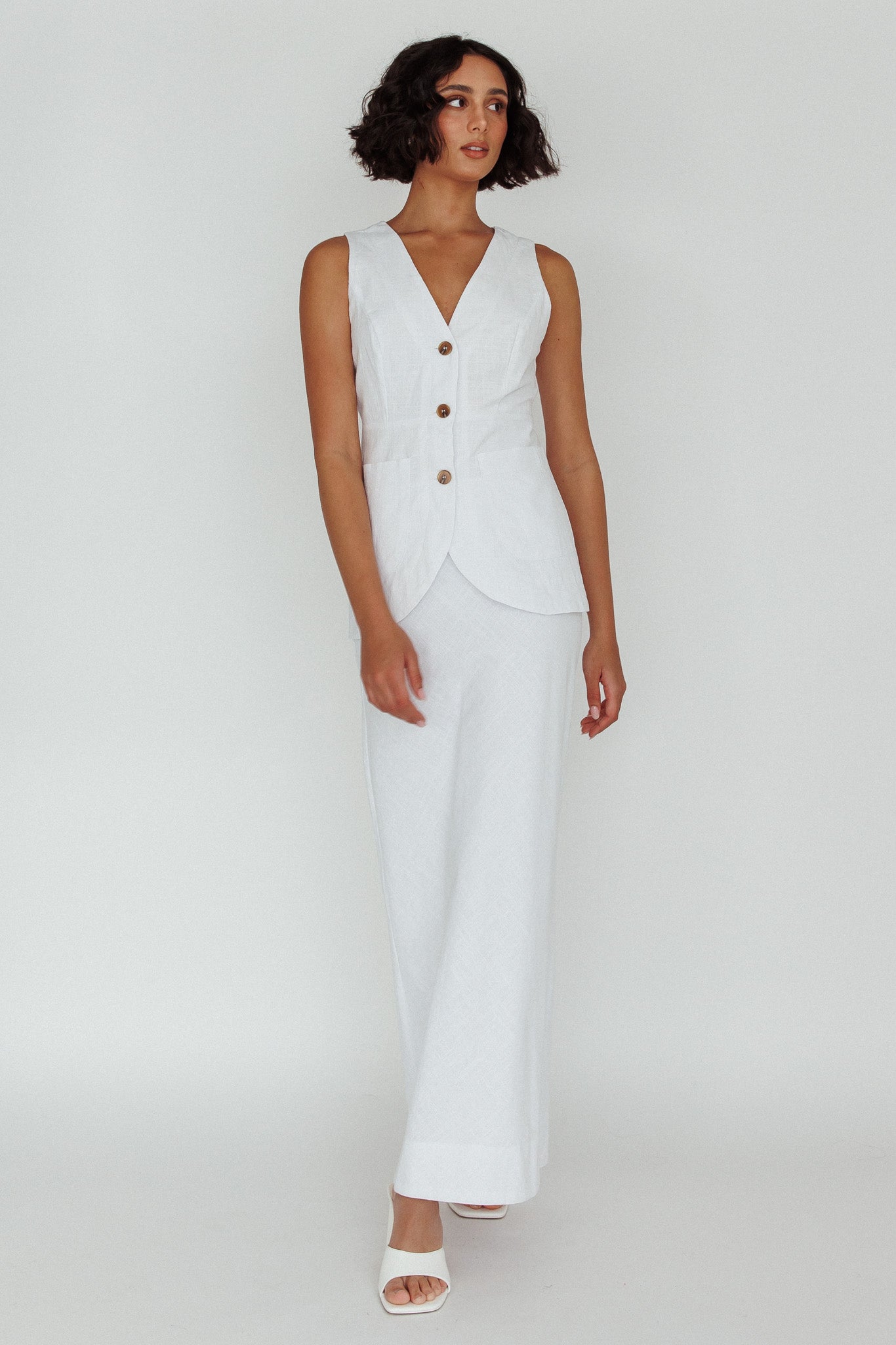 Philomena Midi Skirt White by Selfie Leslie Australia