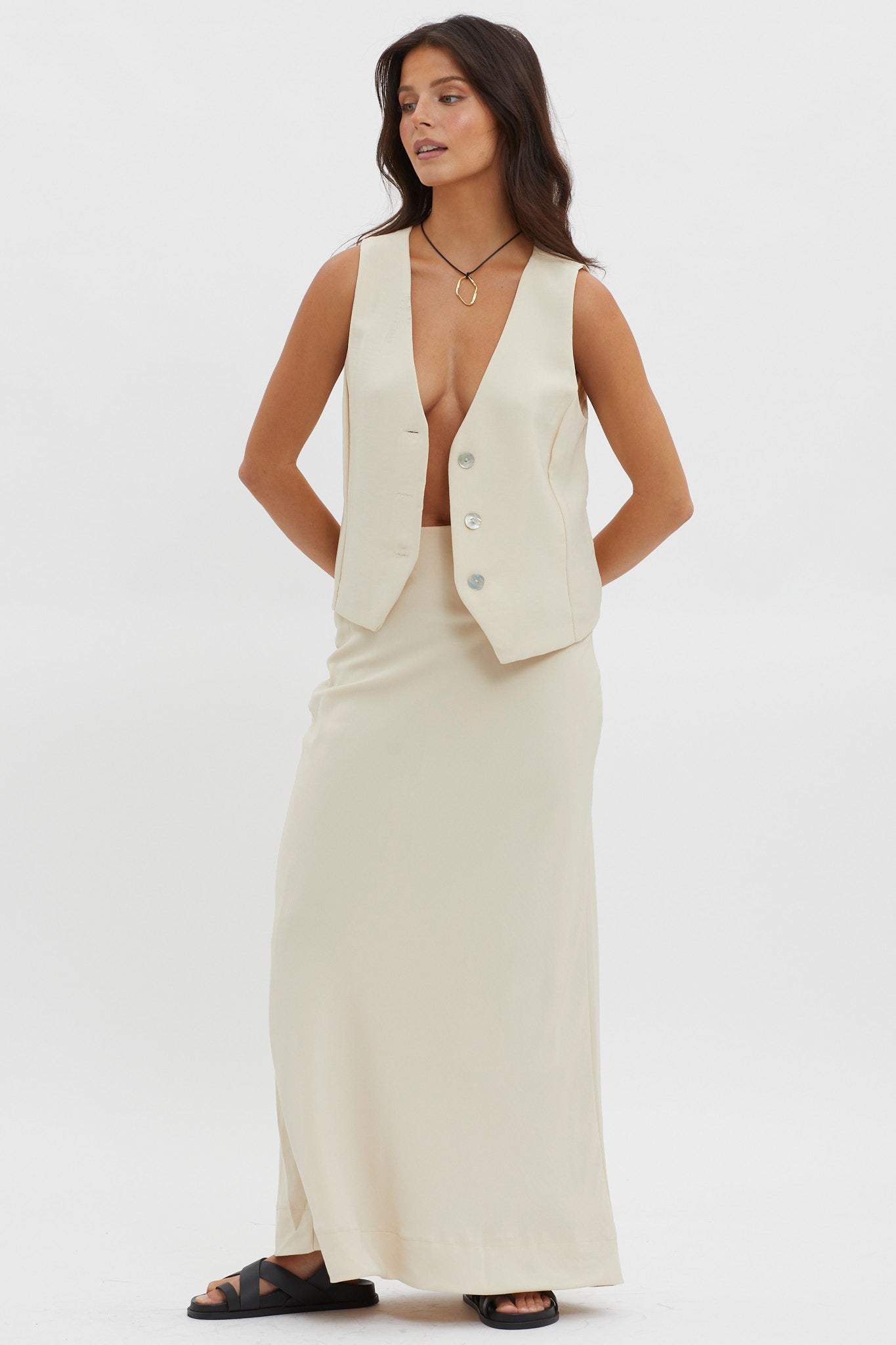 Philomena Midi Skirt Oat by Selfie Leslie Australia