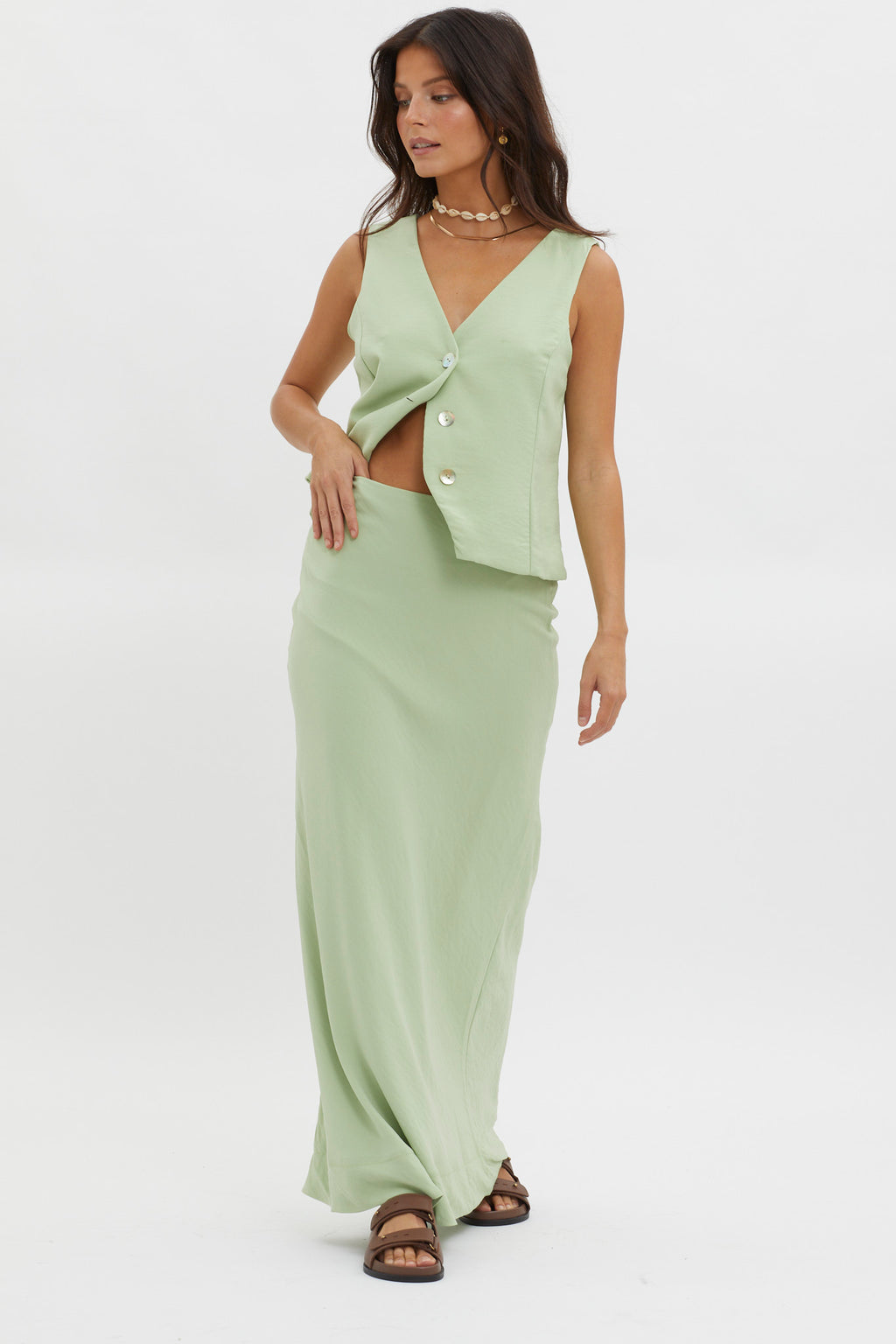 Philomena Midi Skirt Sage by Selfie Leslie Australia