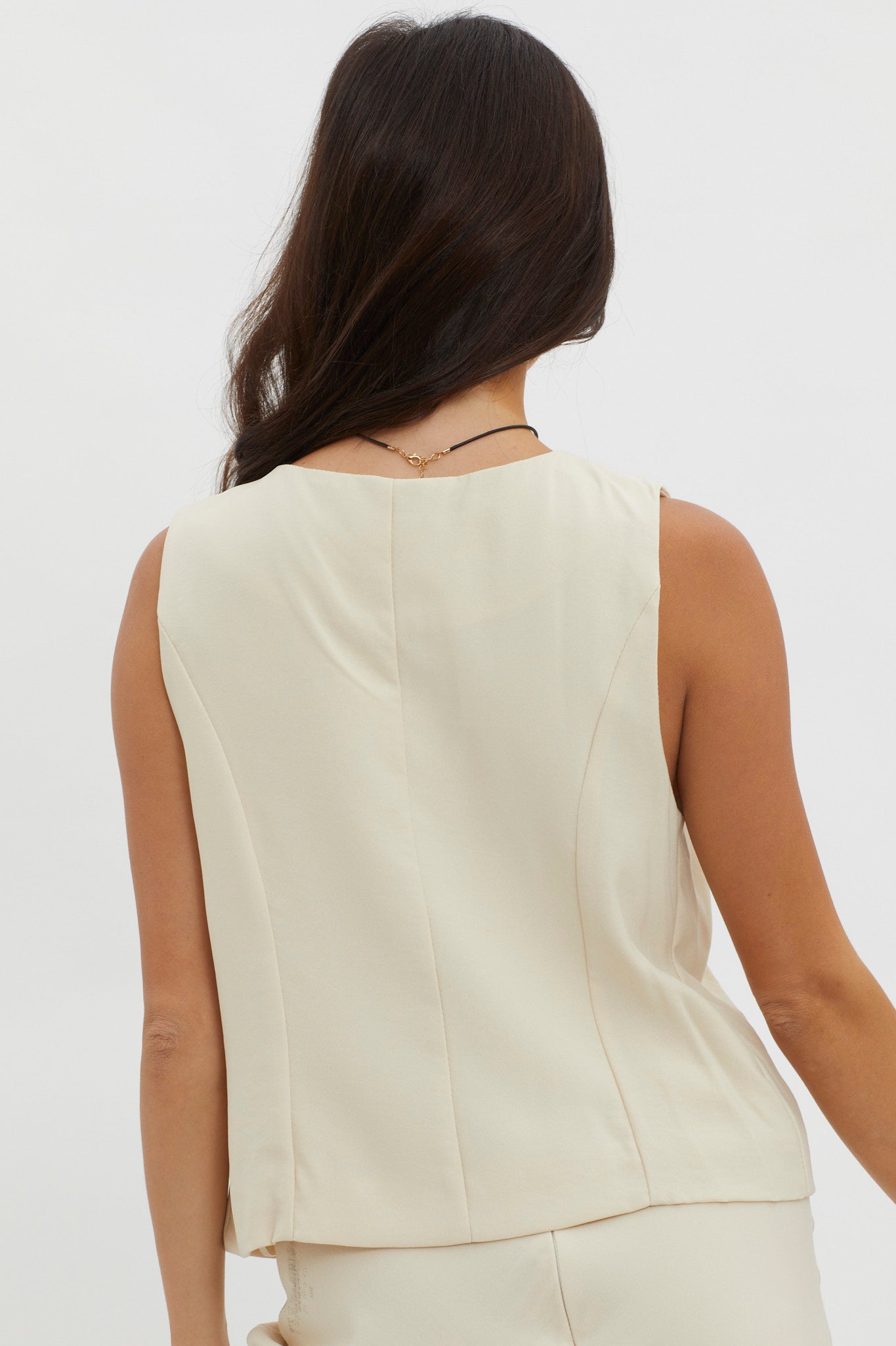 Philomena Button Vest Top Oat by Selfie Leslie Australia