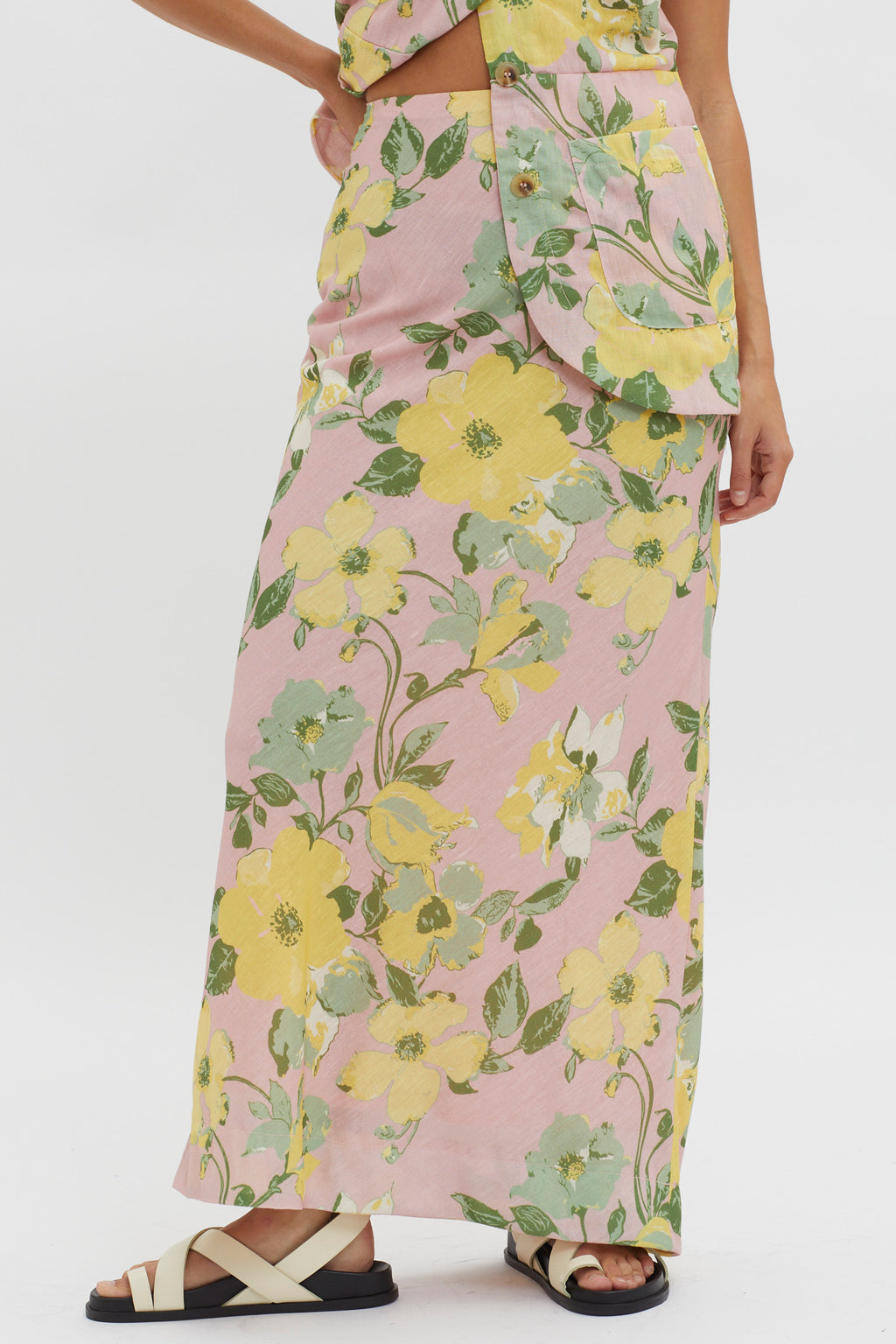 Philomena Midi Skirt Floral Blush by Selfie Leslie Australia