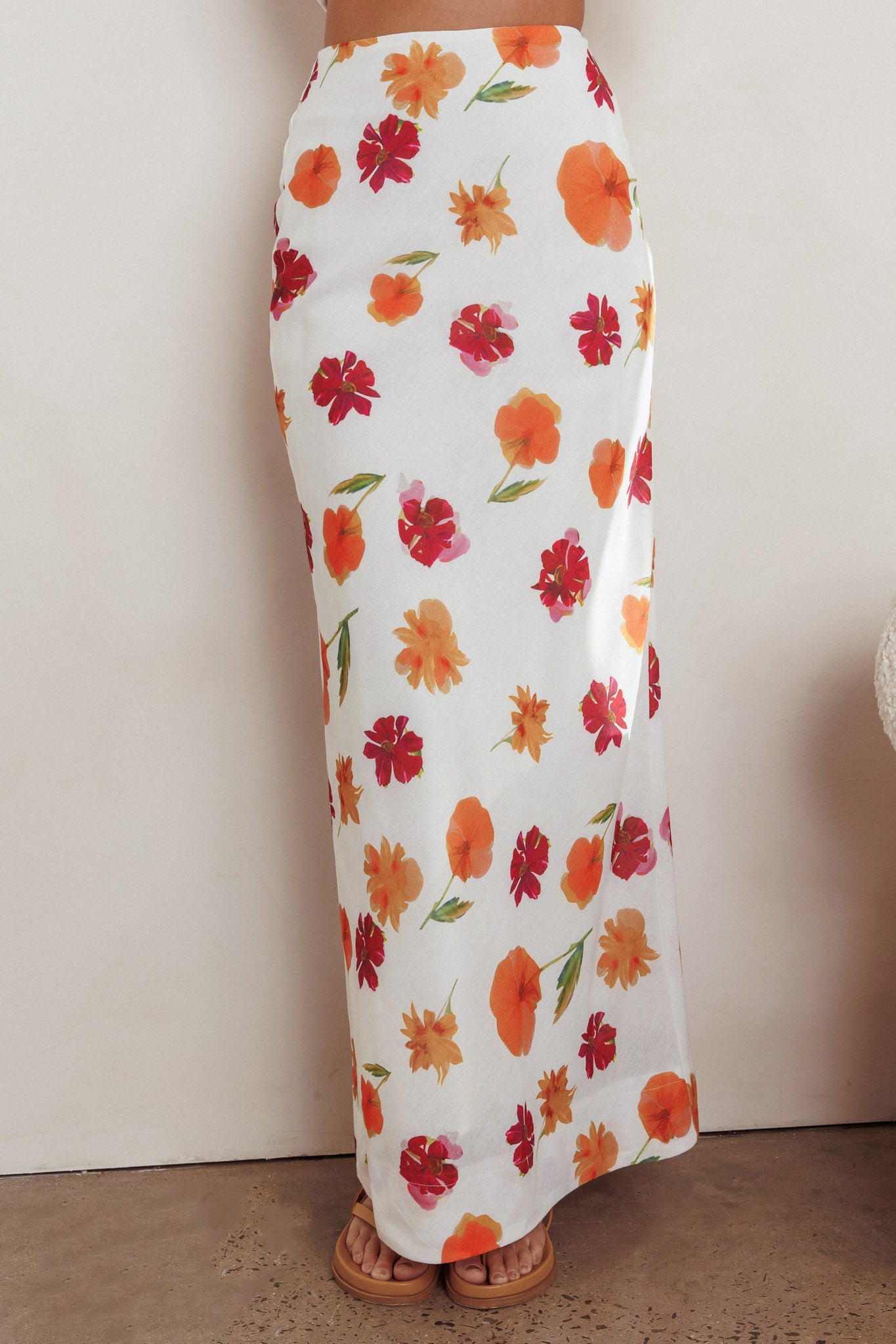 Philomena Maxi Skirt Floral Orange Multi by Selfie Leslie Australia