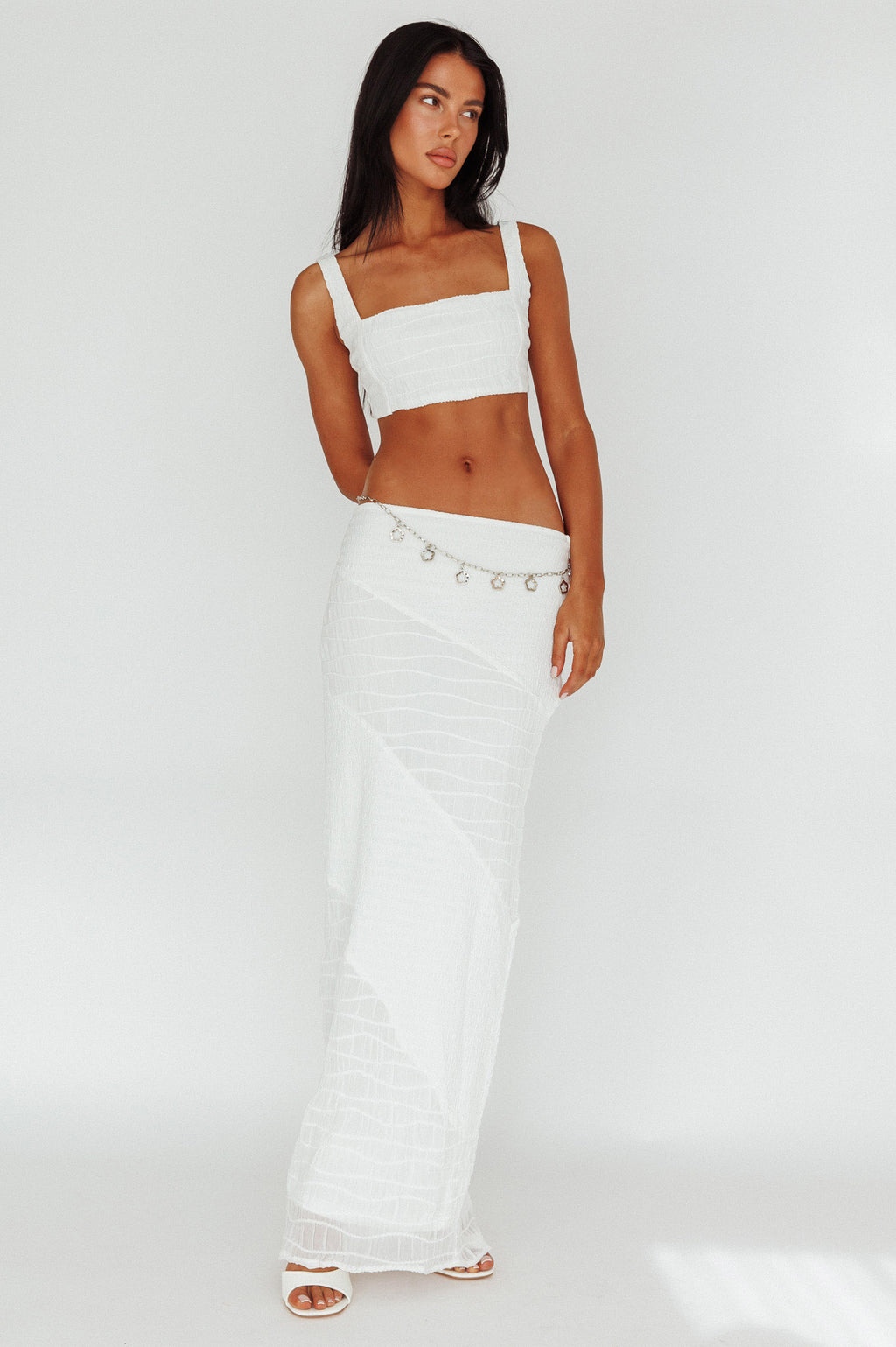 Bindi Puckered Crop Top White by Selfie Leslie Australia