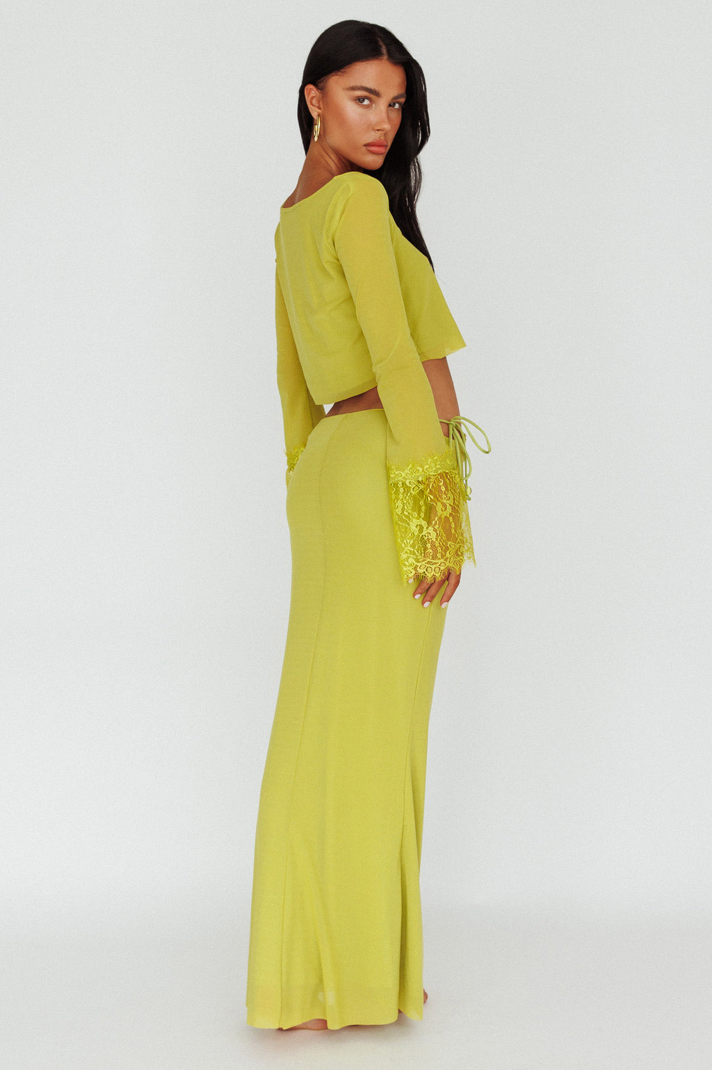Rana String Tie Side Midi Skirt Apple by Selfie Leslie Australia