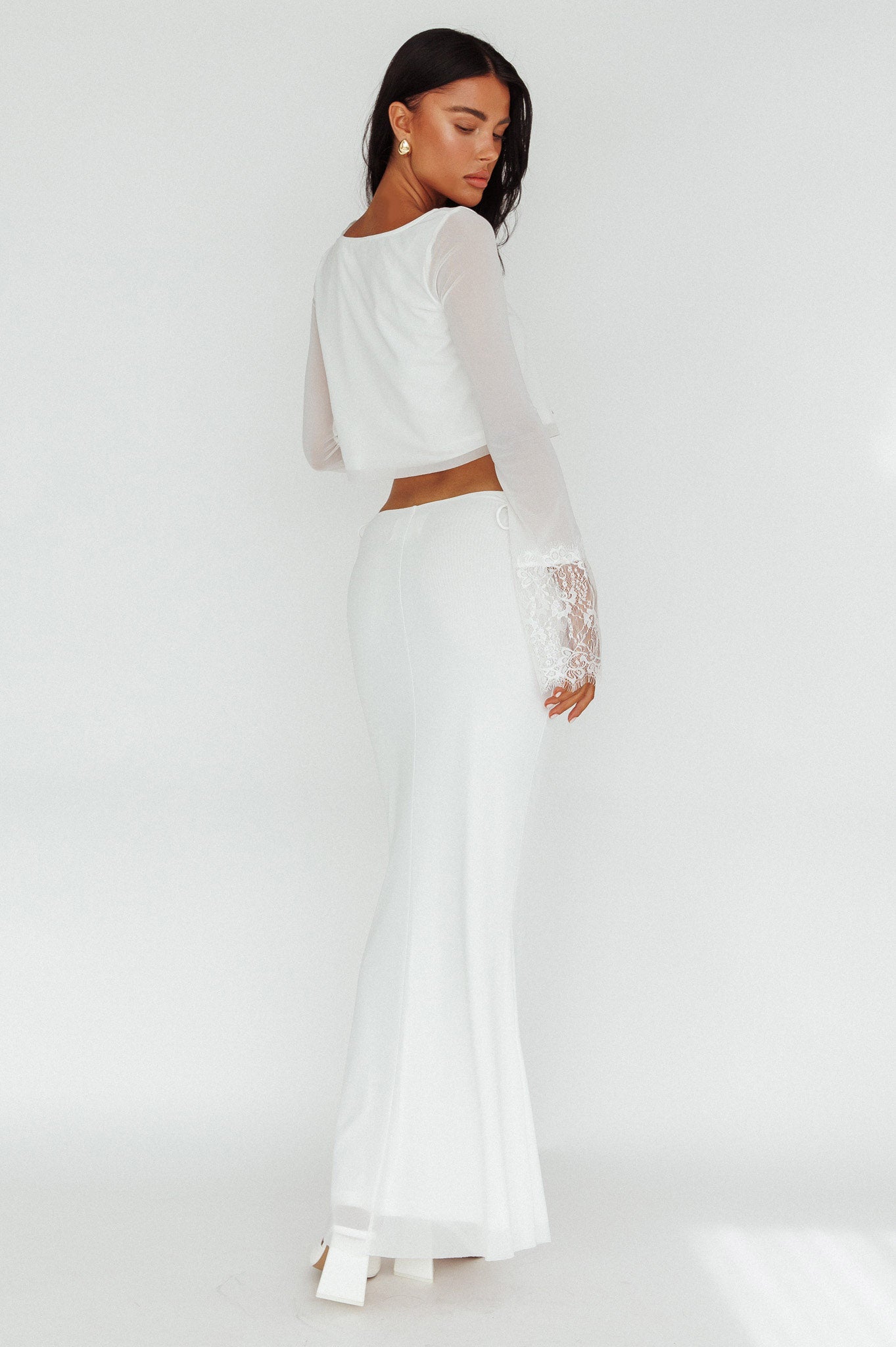 Rana String Tie Side Midi Dress Cream by Selfie Leslie Australia