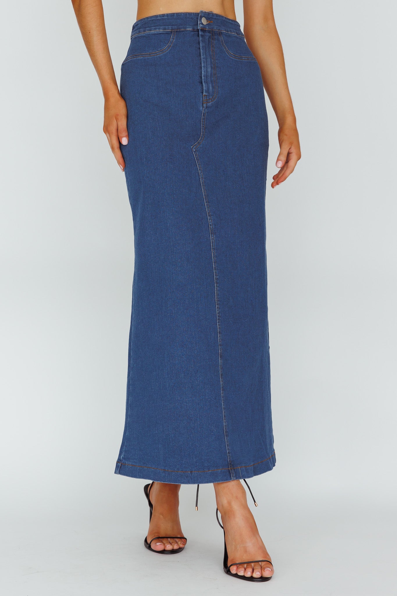Sinead Denim Maxi Skirt Indigo by Selfie Leslie Australia