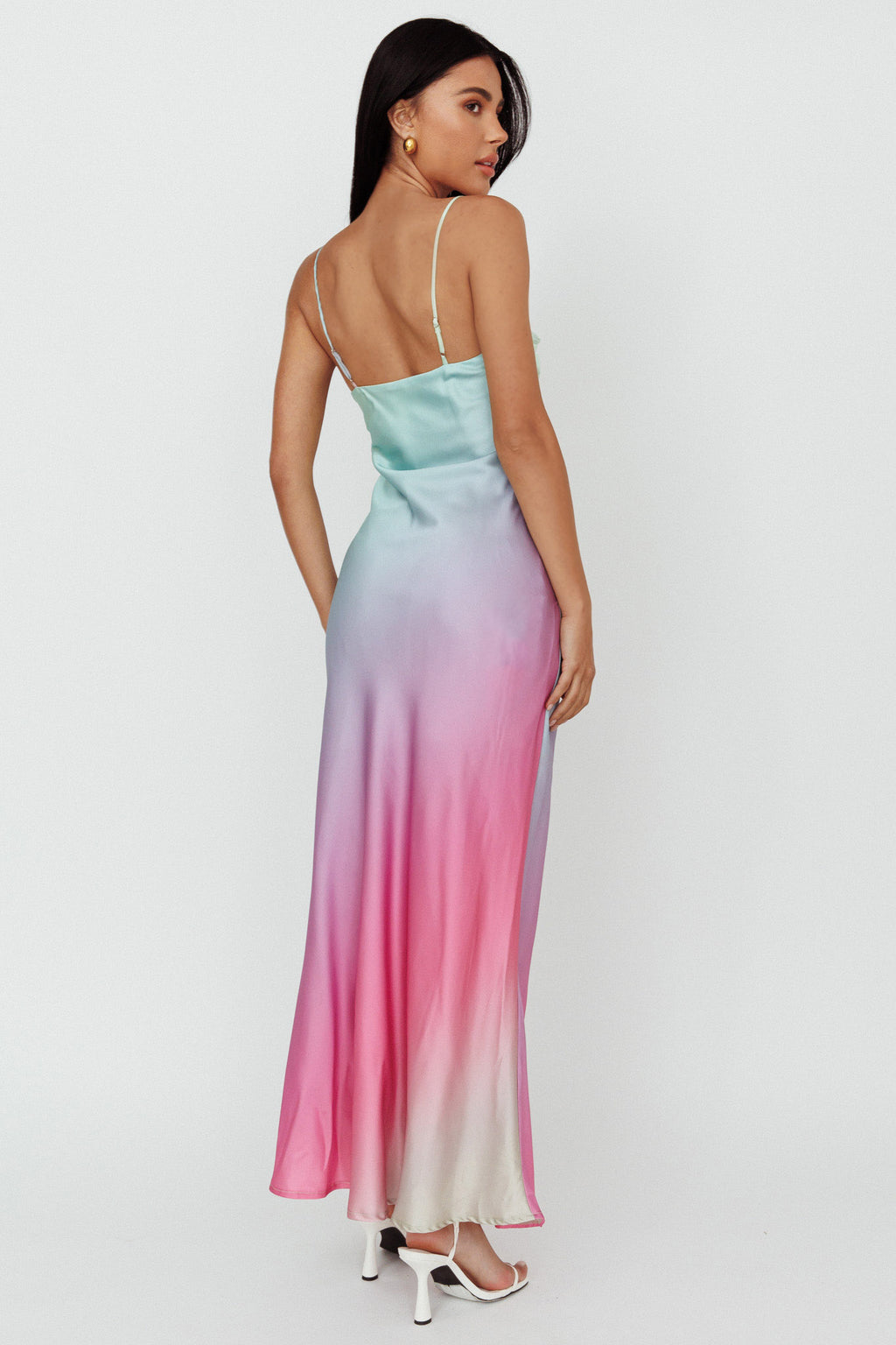 Siva Gathered Bust Midi Dress Ombre Multi by Selfie Leslie Australia