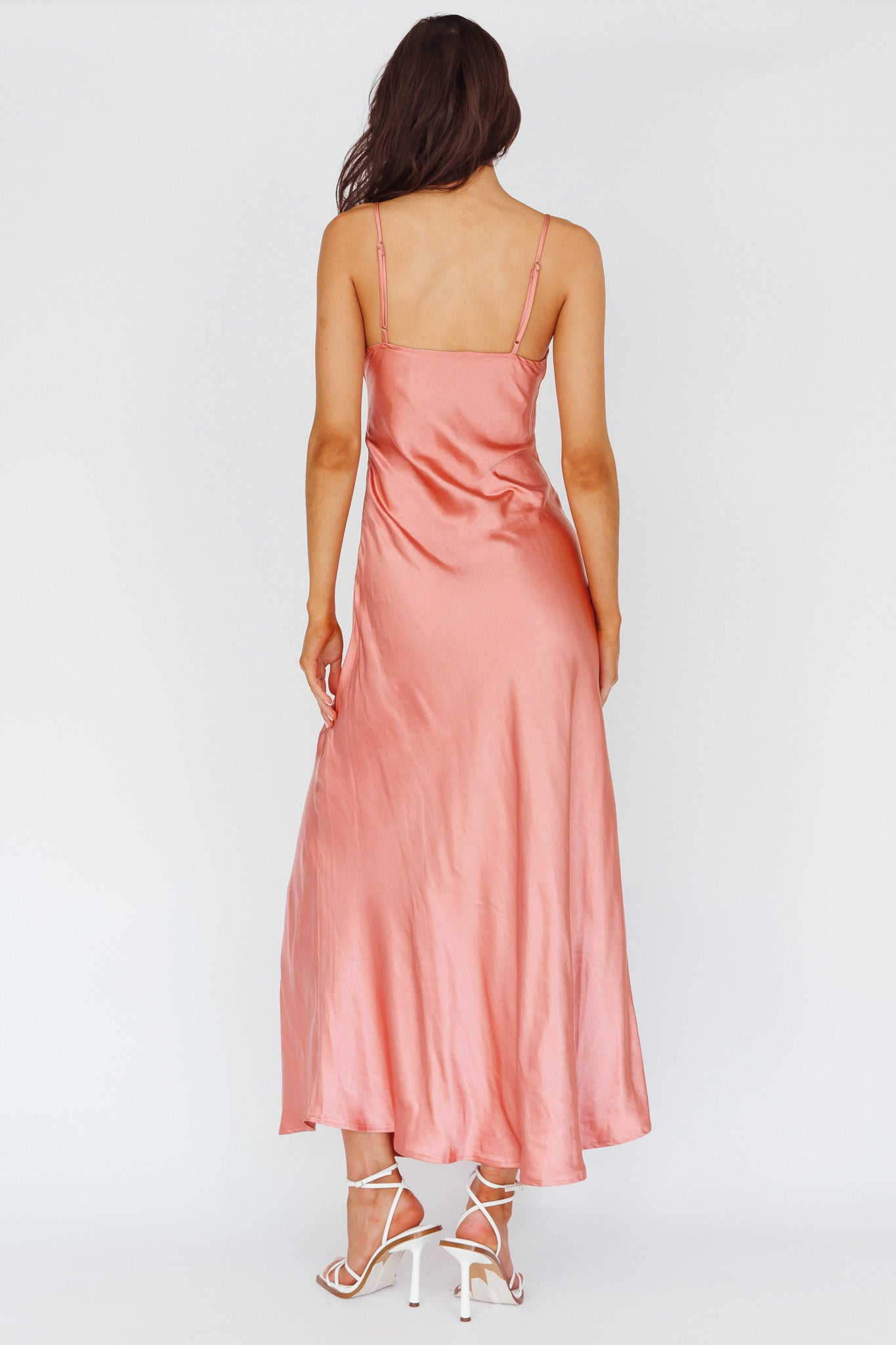 Amity Twist Bust Split Maxi Dress Rose by Selfie Leslie Australia