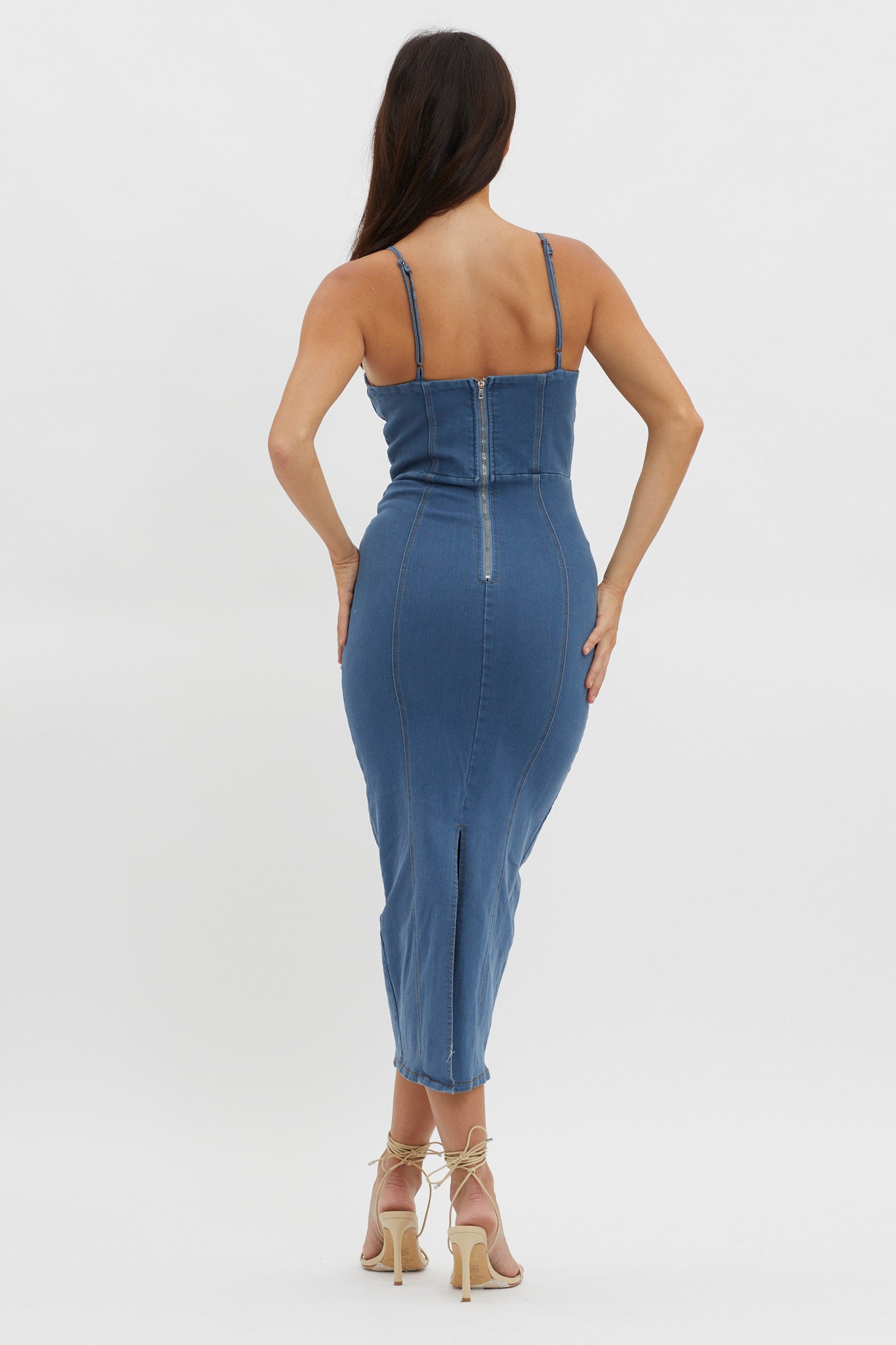 Lenni Denim Midi Dress Dark Blue by Selfie Leslie Australia