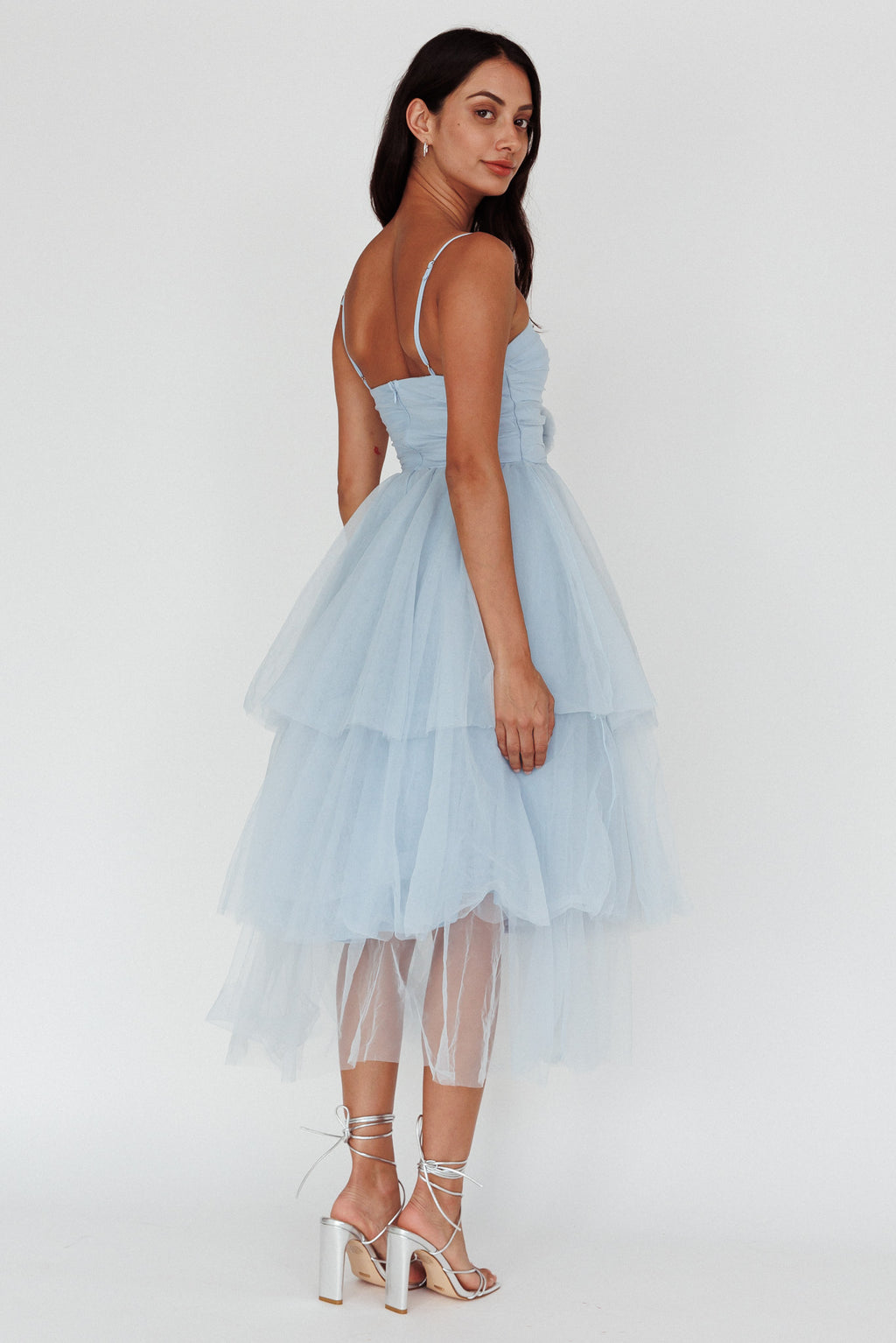 Seraphina Rose Bodice Tulle Midi Dress Baby Blue by Selfie Leslie Australia